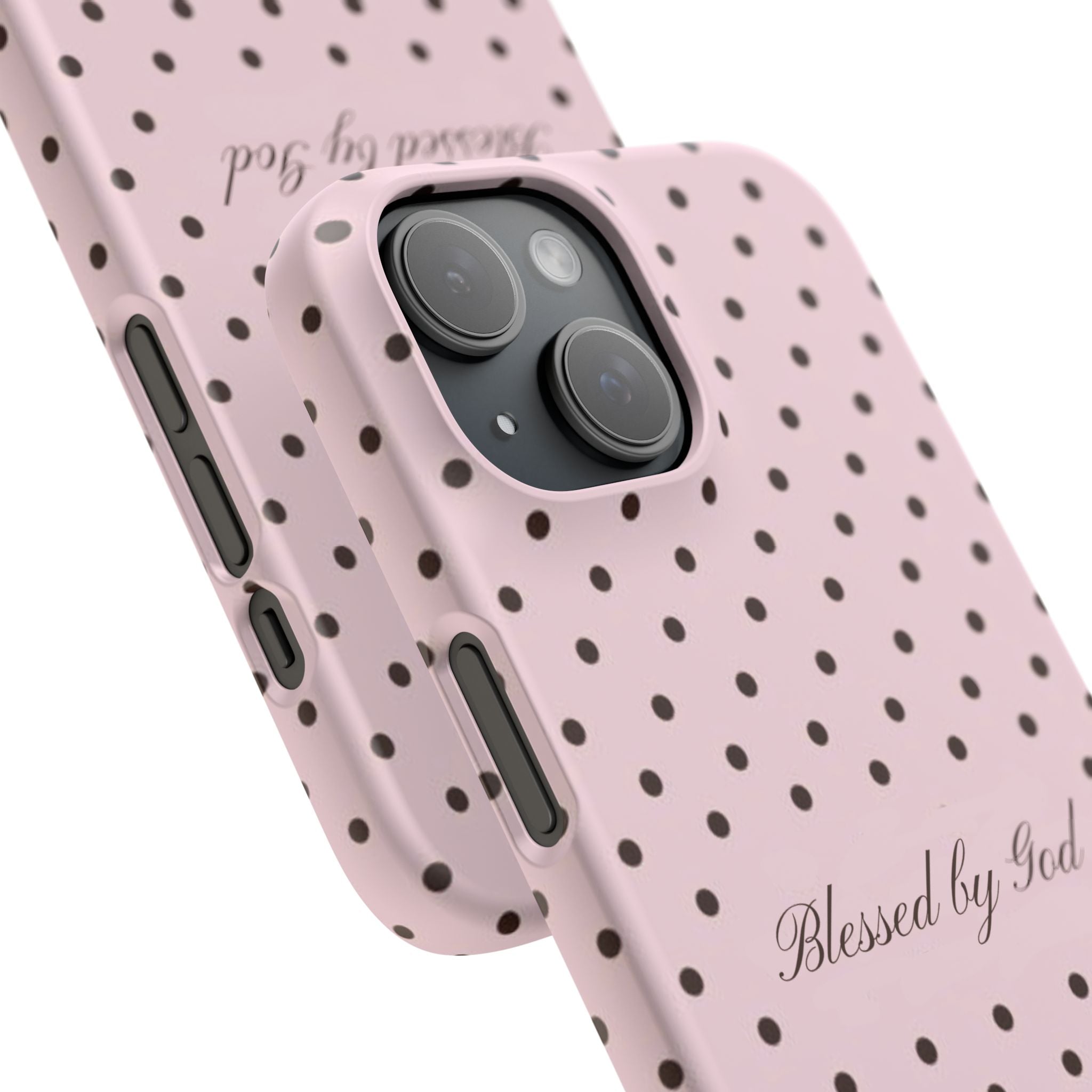 Blessed by God - Pink polka dot case