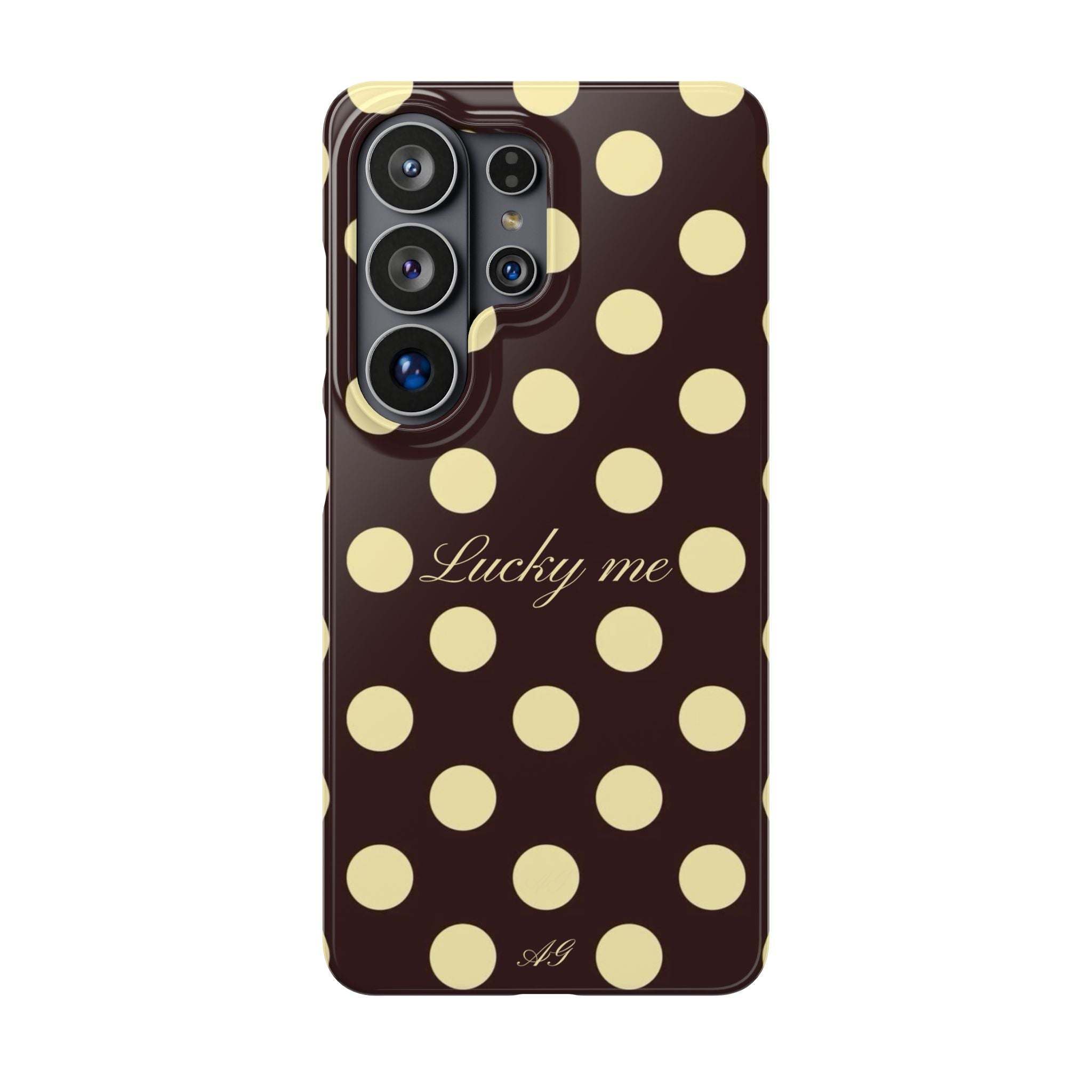 Lucky me - pastel yellow polka dot case