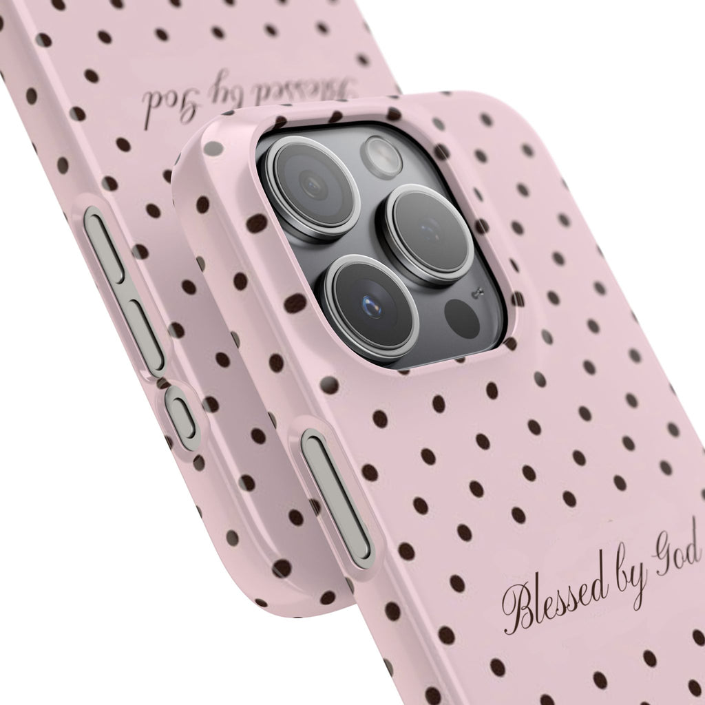 Blessed by God - Pink polka dot case