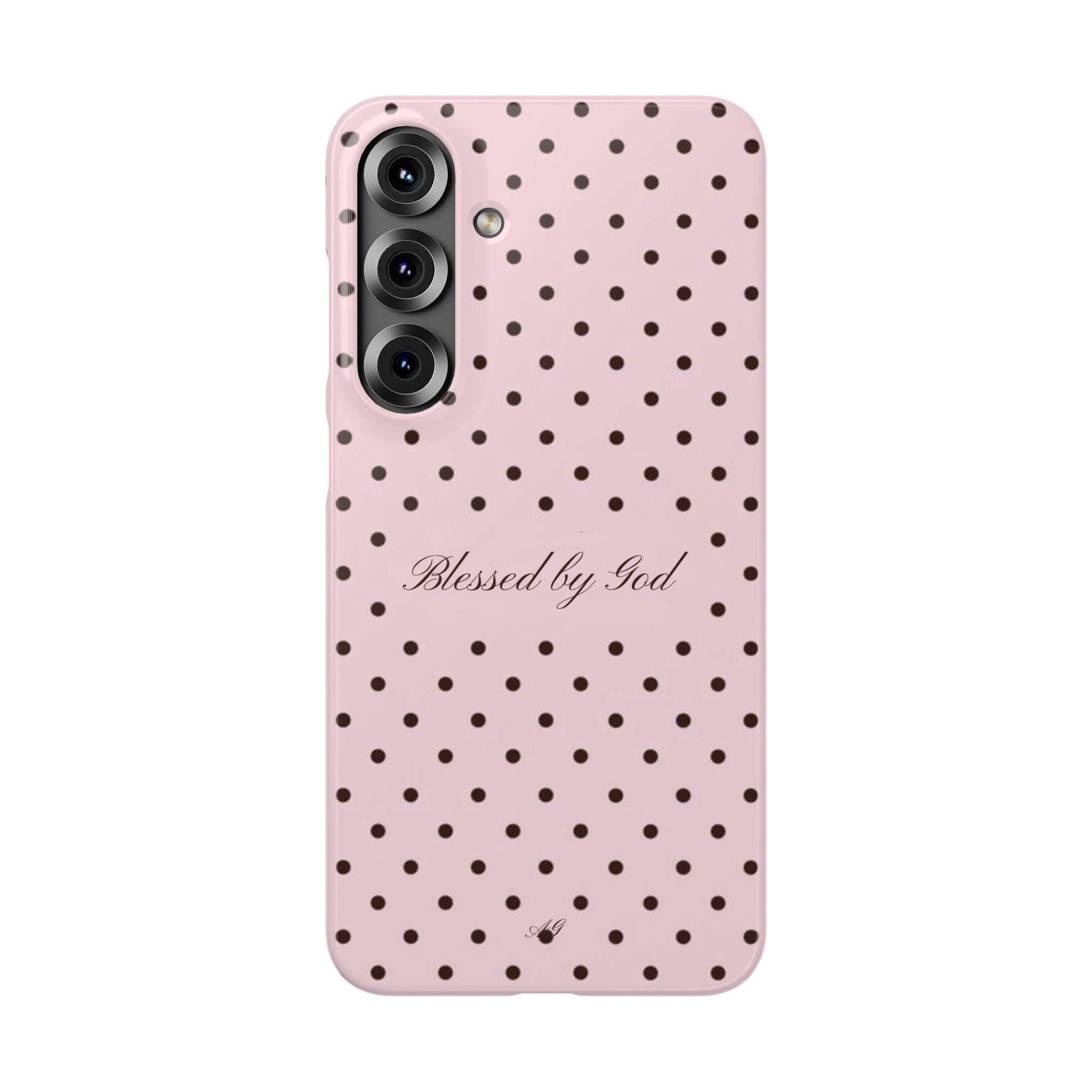 Blessed by God - Pink polka dot case