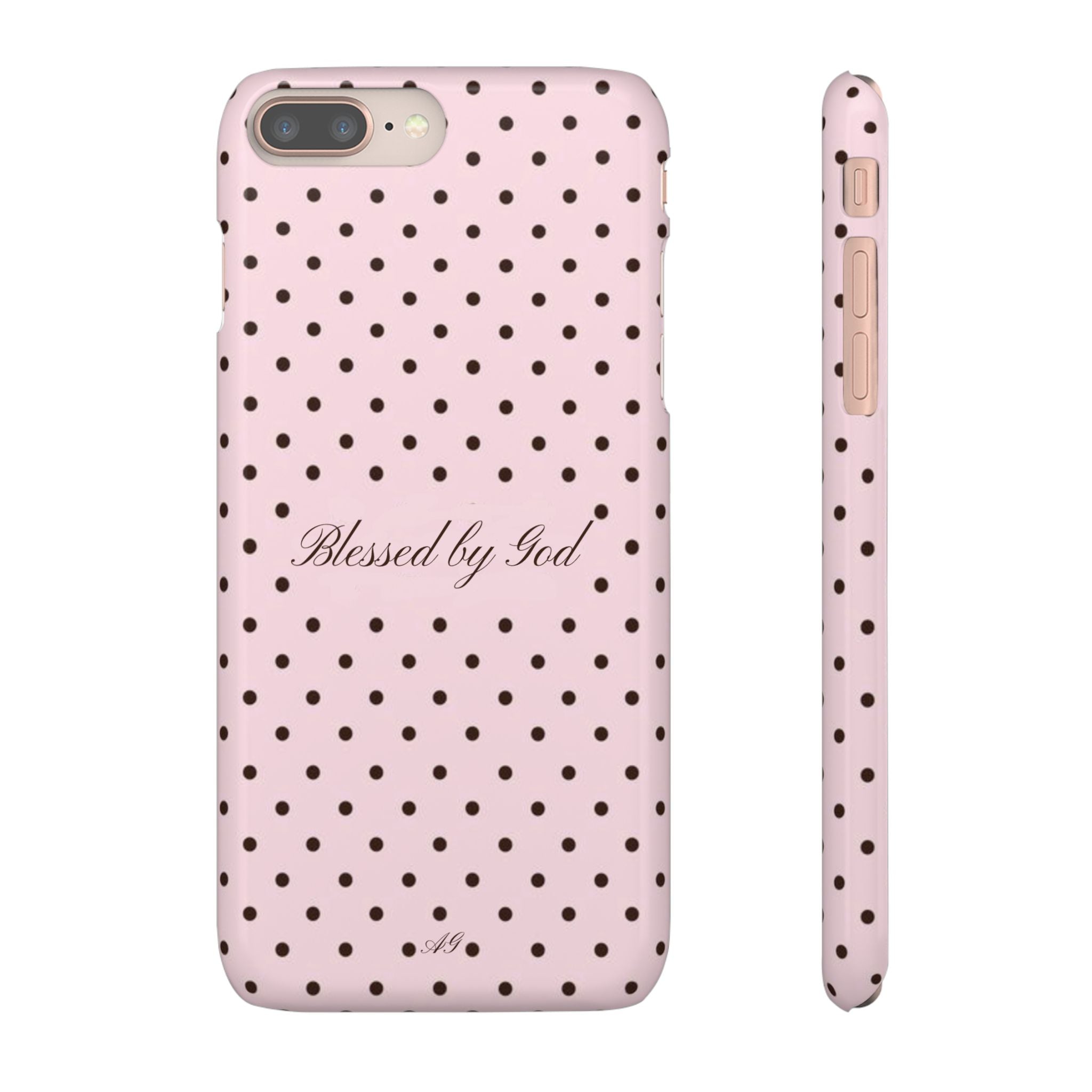 Blessed by God - Pink polka dot case