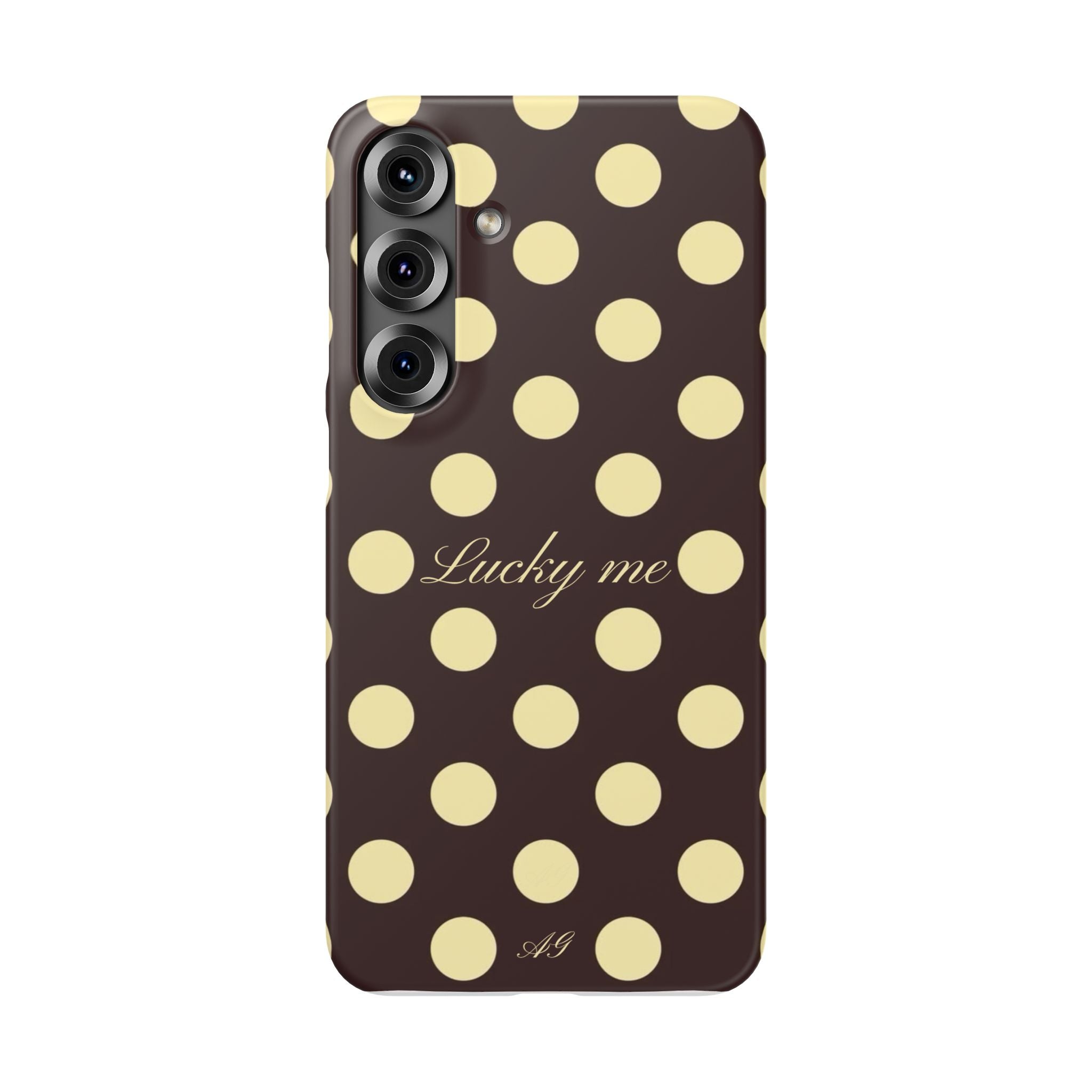 Lucky me - pastel yellow polka dot case