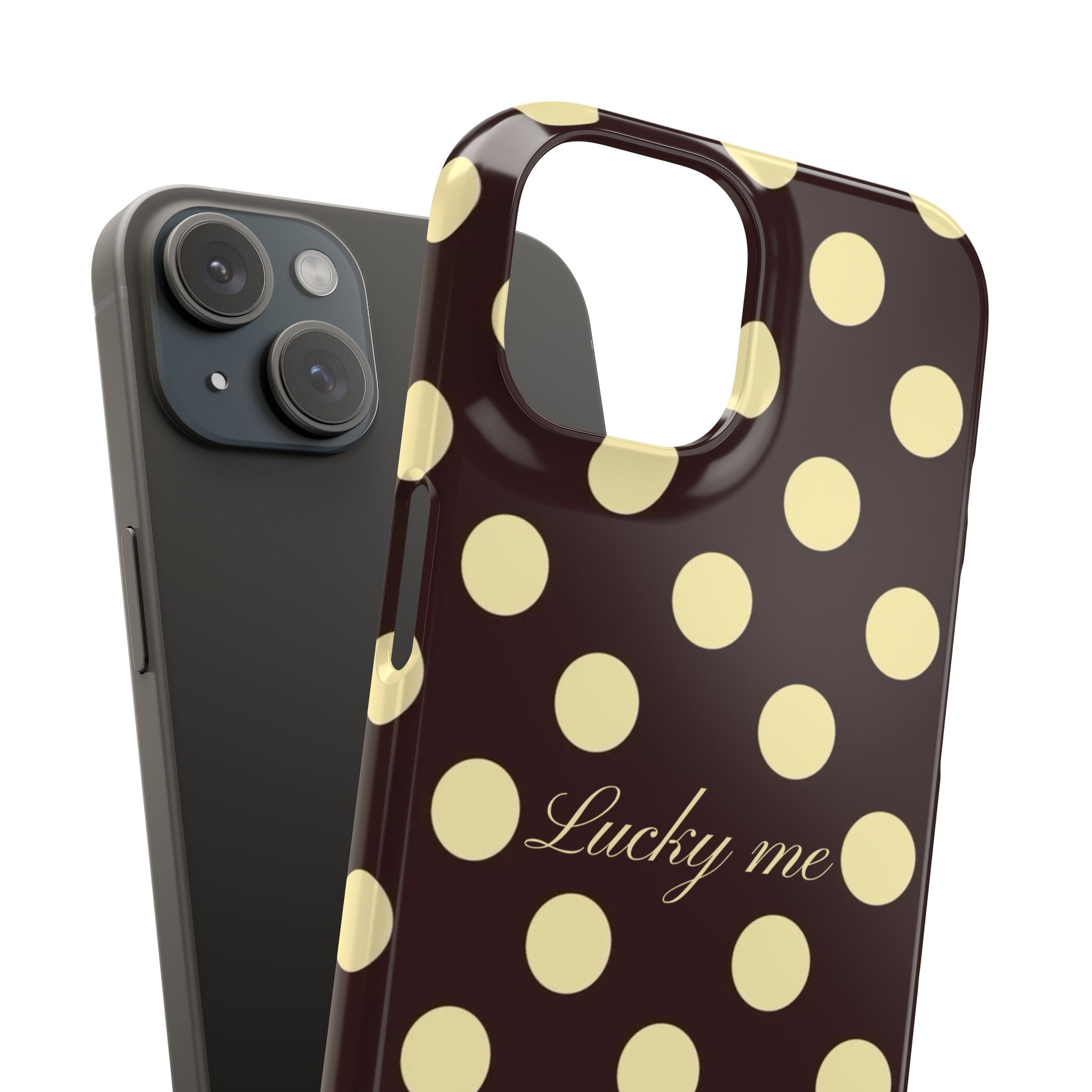 Lucky me - pastel yellow polka dot case