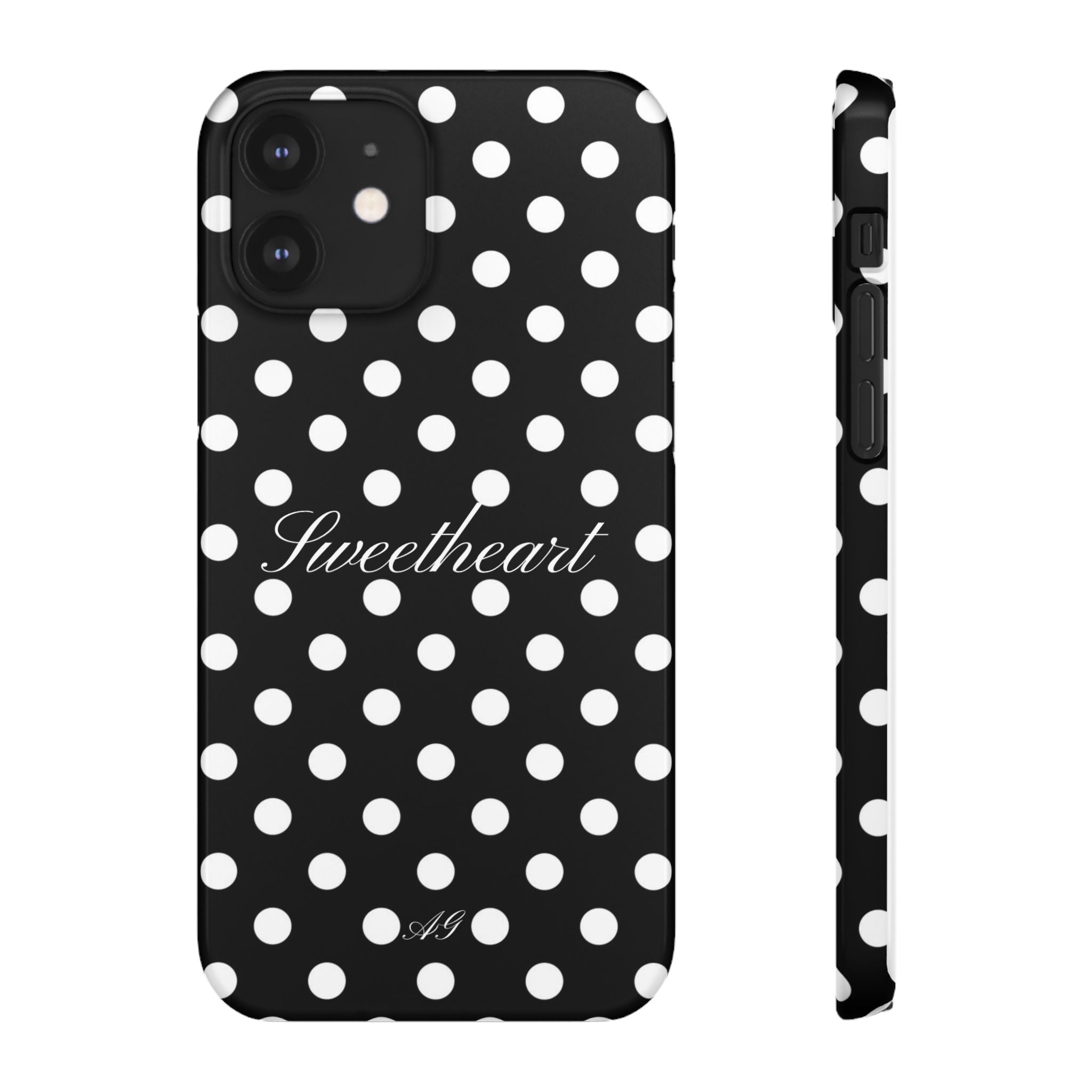 Sweetheart - white polka dot case