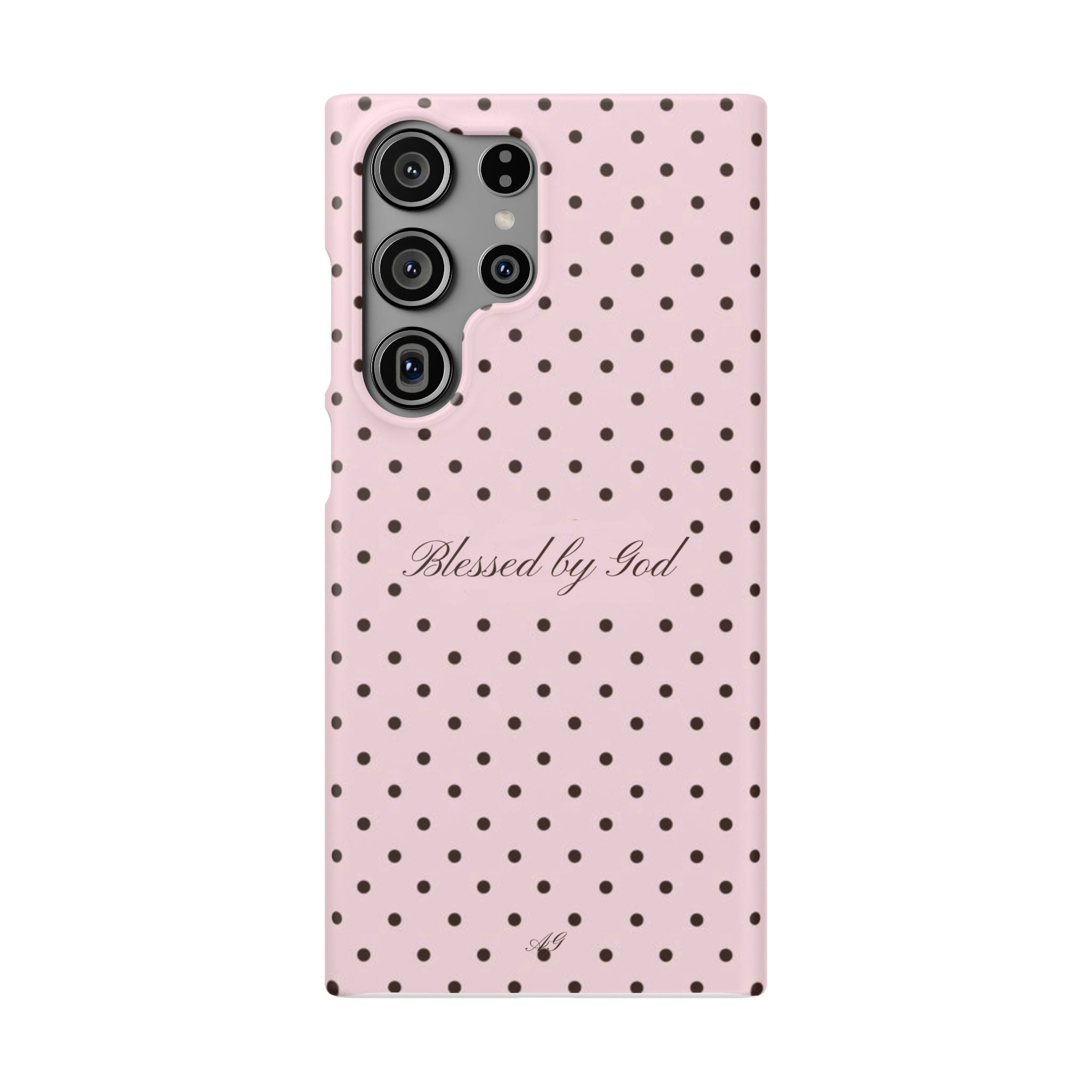 Blessed by God - Pink polka dot case