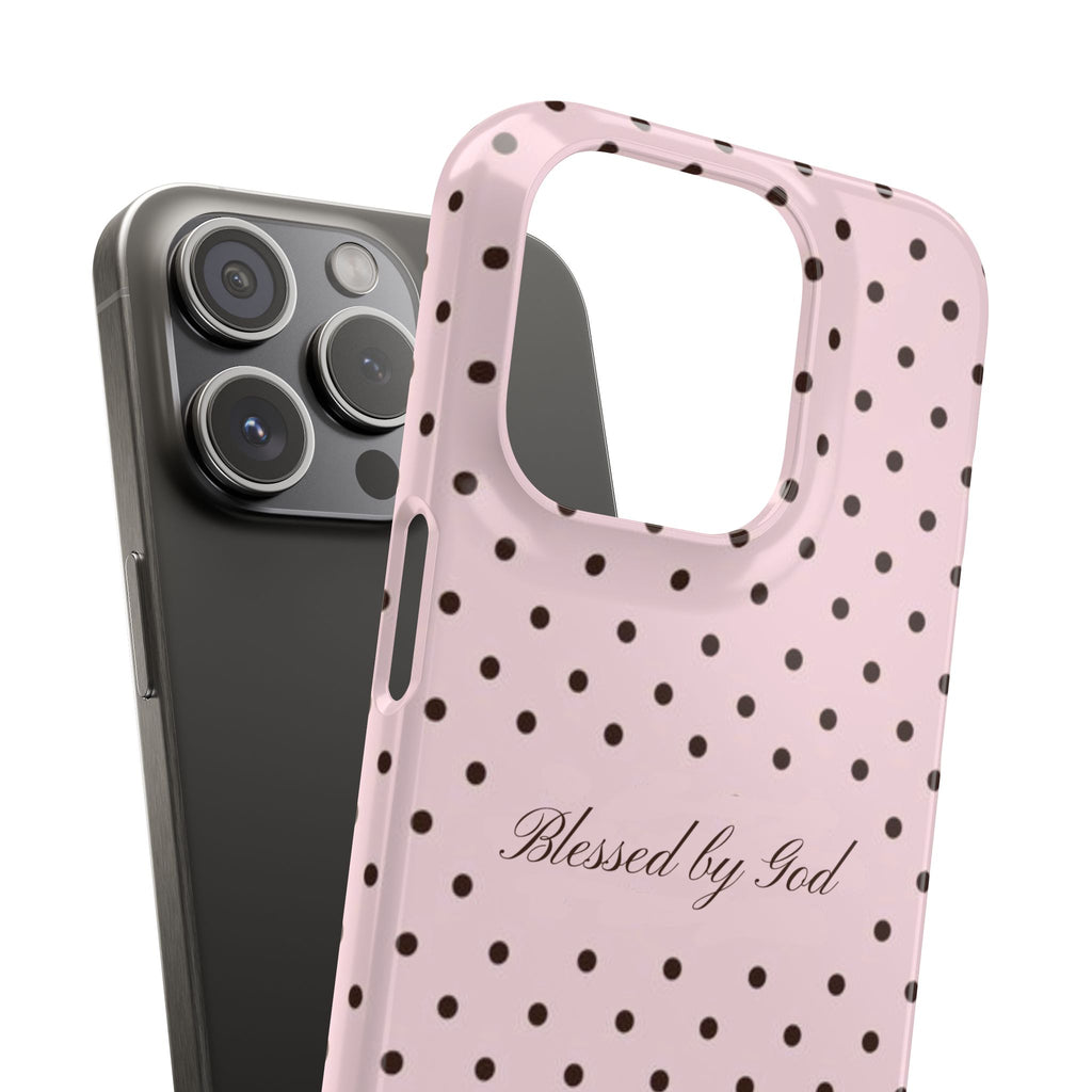 Blessed by God - Pink polka dot case
