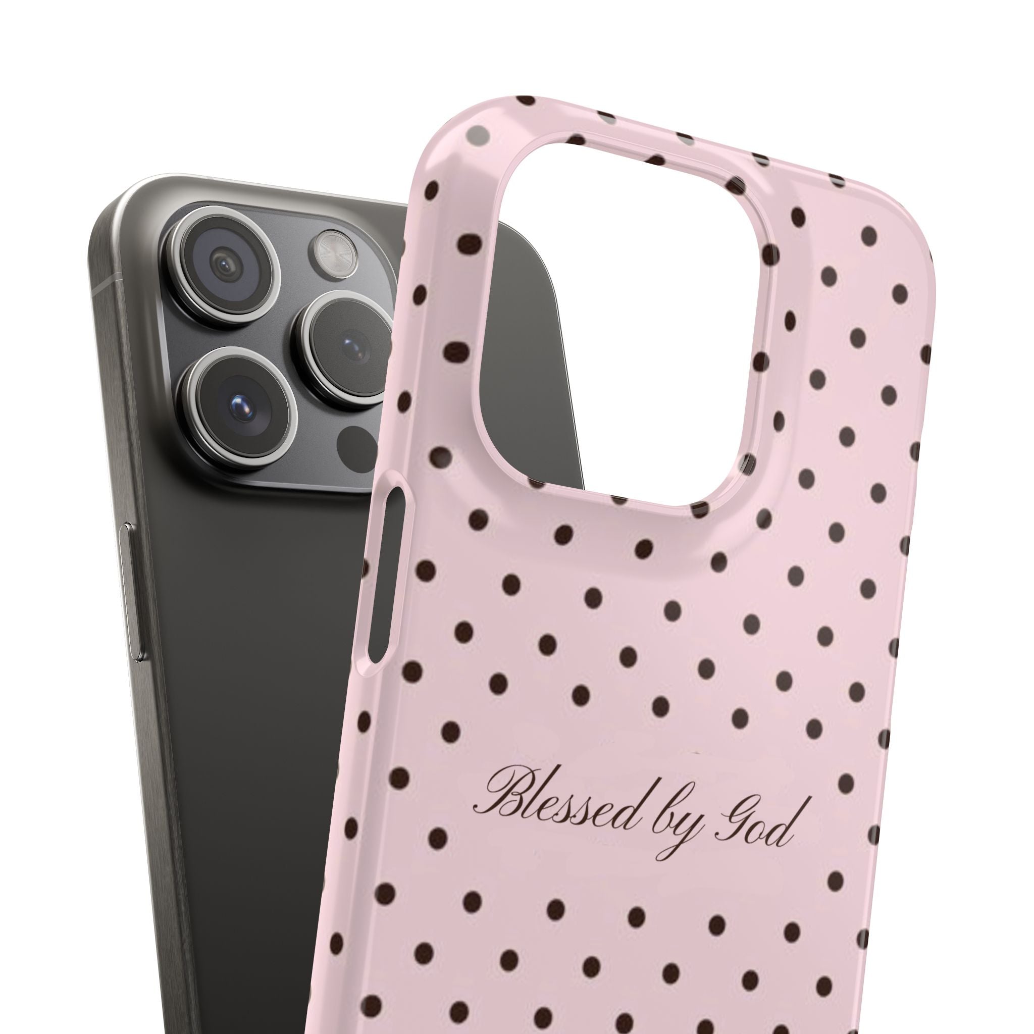 Blessed by God - Pink polka dot case