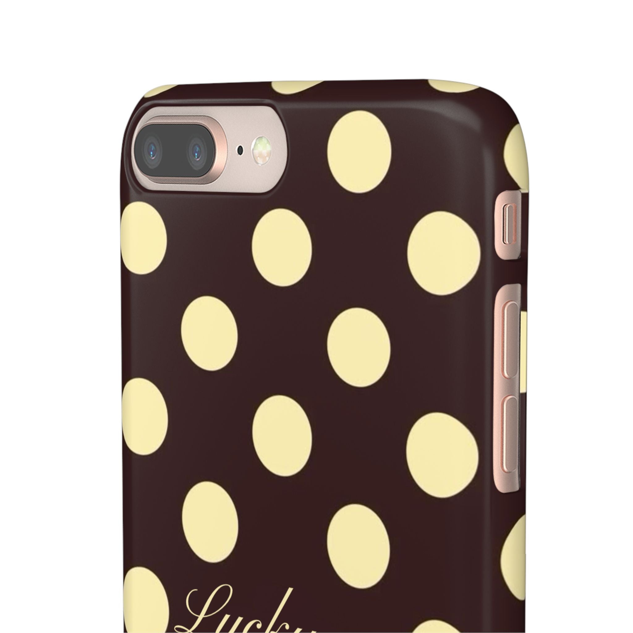 Lucky me - pastel yellow polka dot case