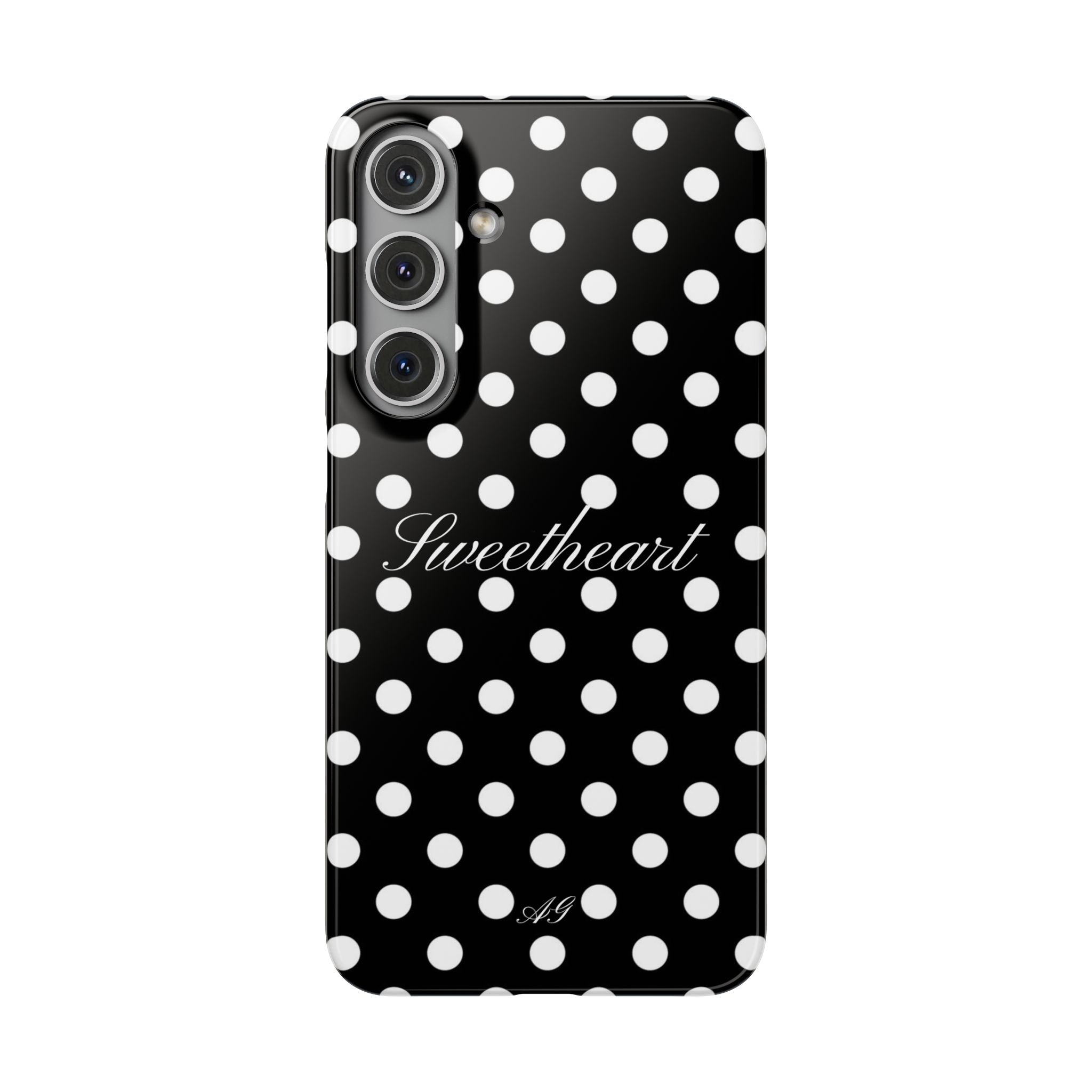 Sweetheart - white polka dot case