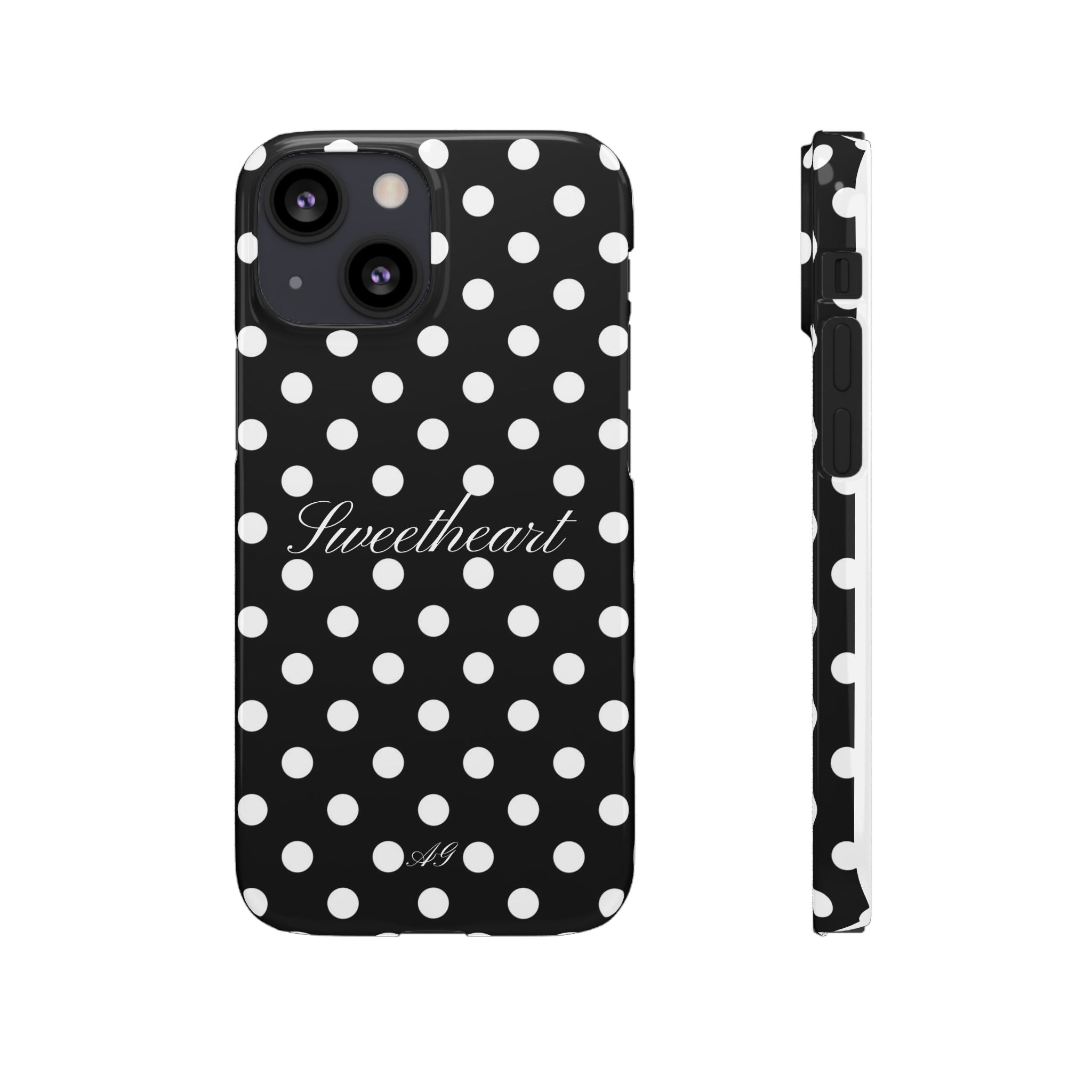 Sweetheart - white polka dot case