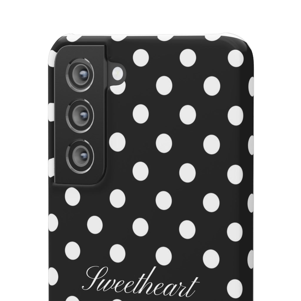 "Sweetheart" - white polka dot case