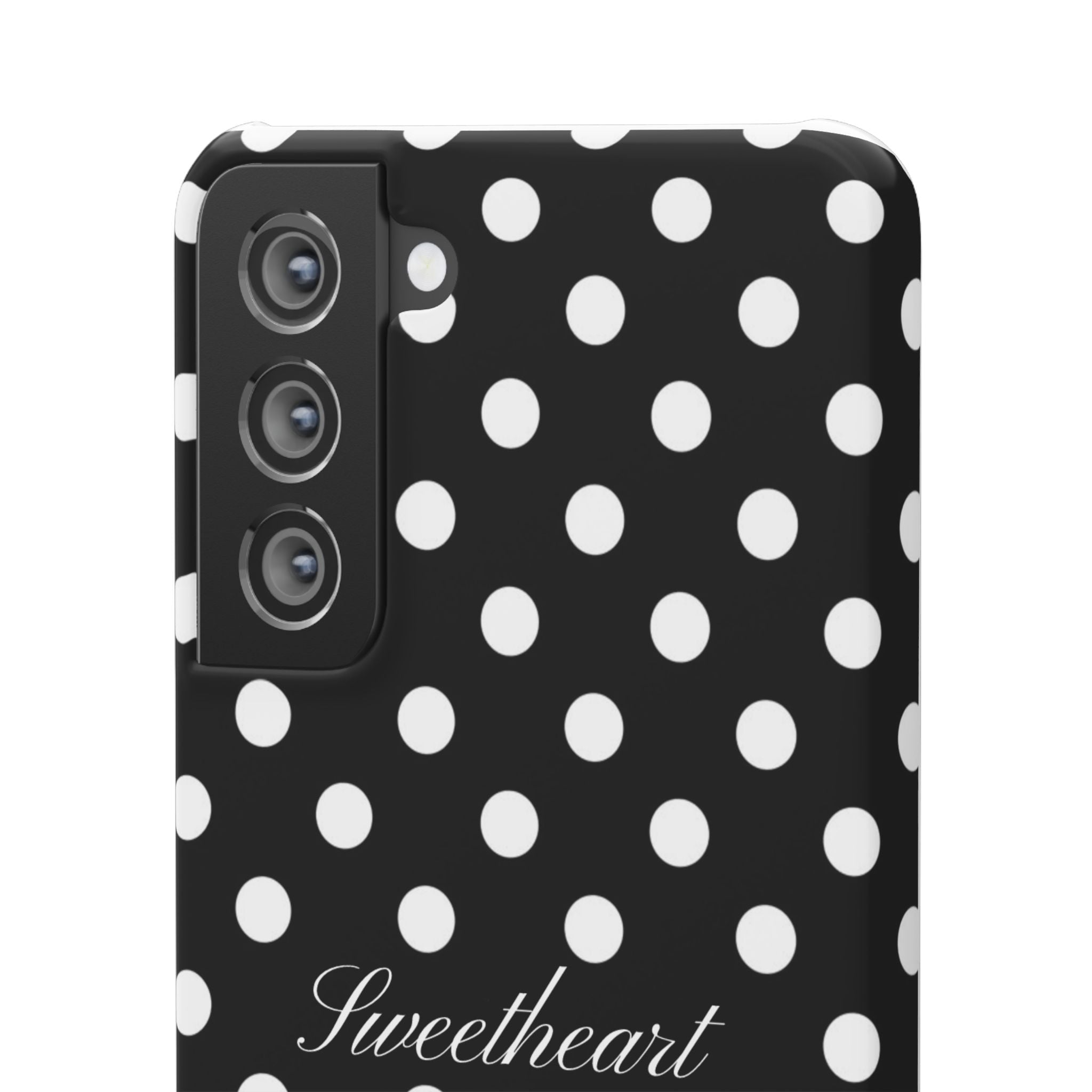 "Sweetheart" - white polka dot case