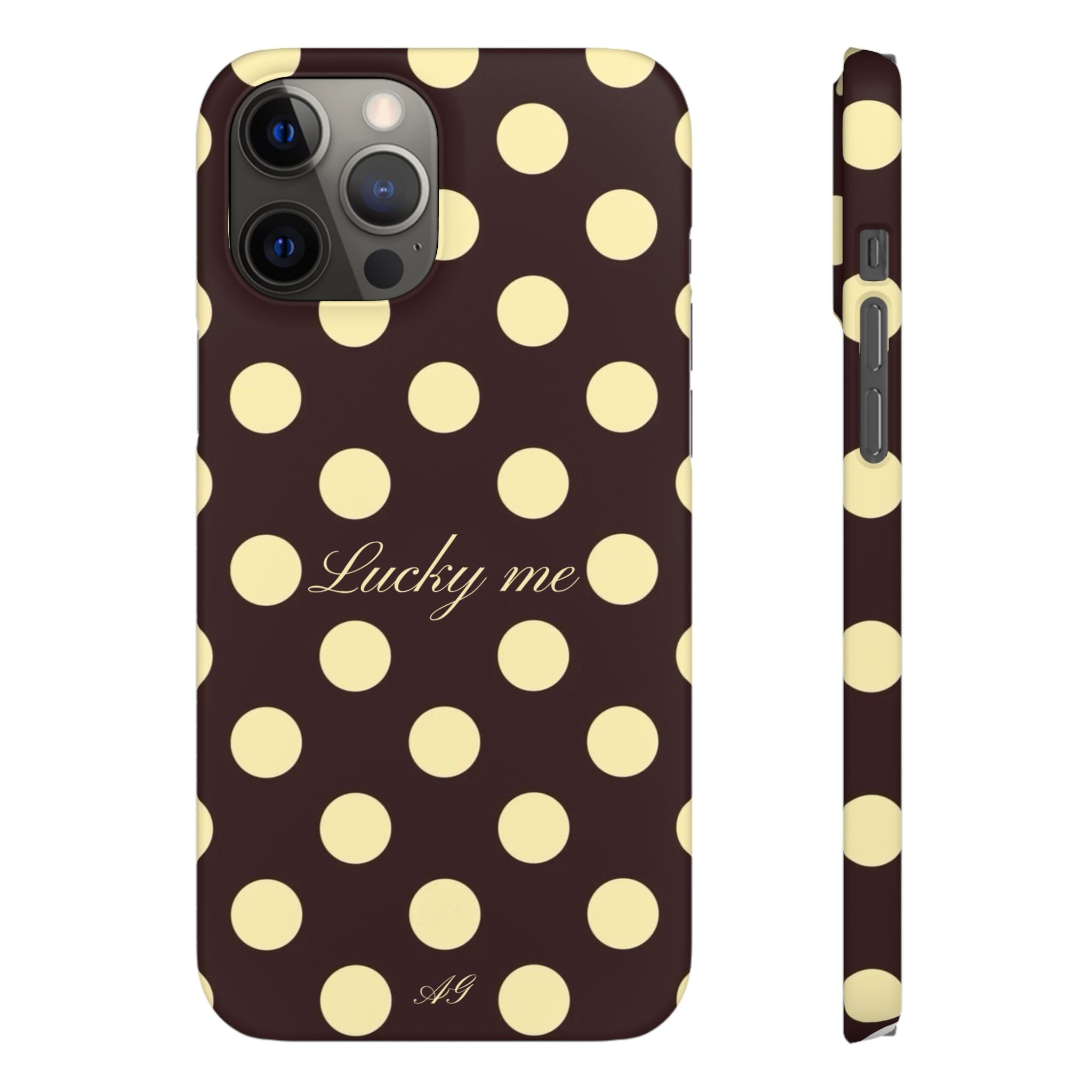 Lucky me - pastel yellow polka dot case