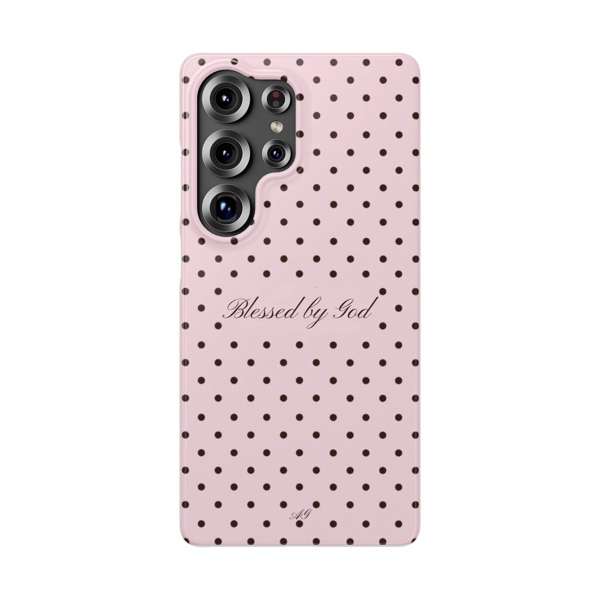 Blessed by God - Pink polka dot case
