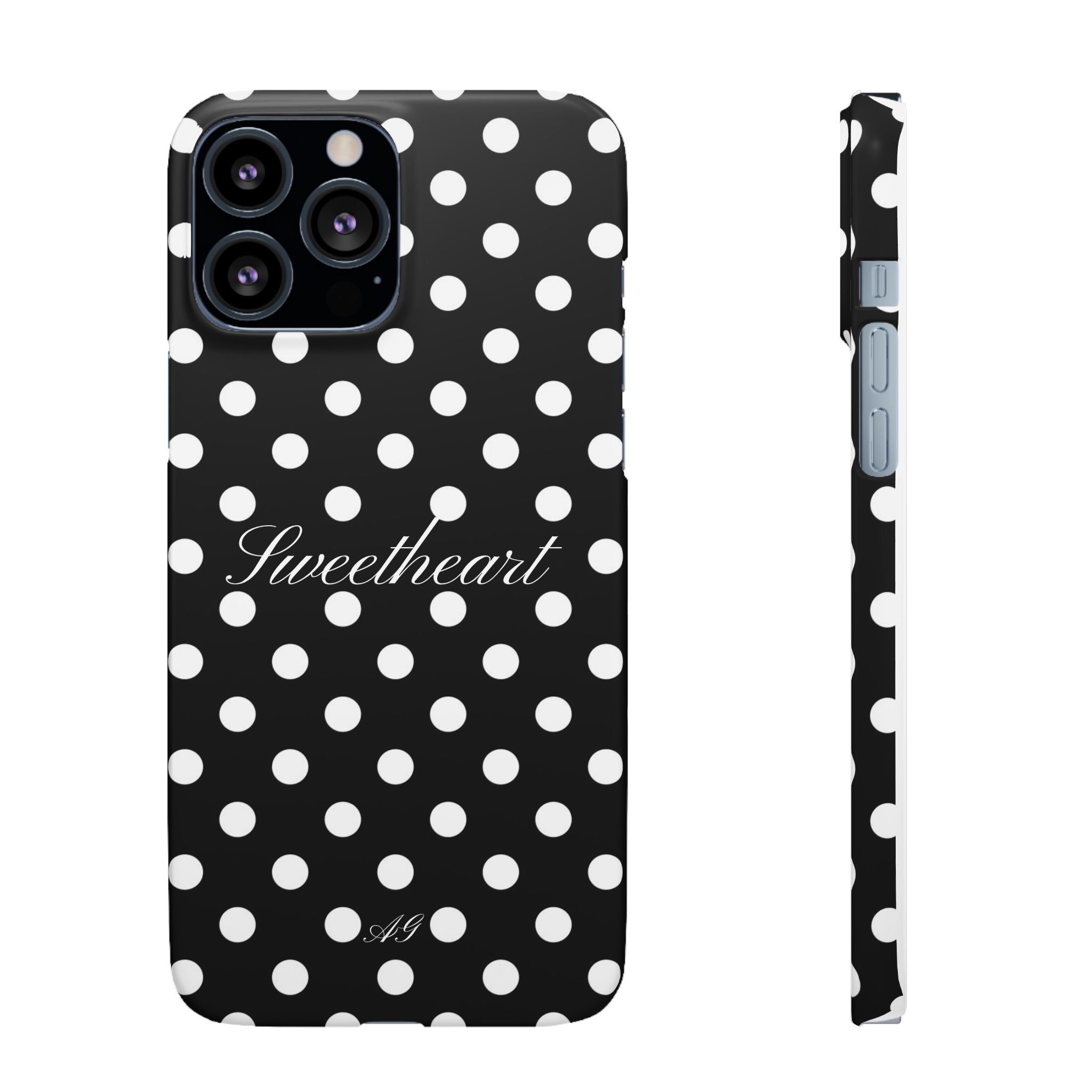 Sweetheart - white polka dot case