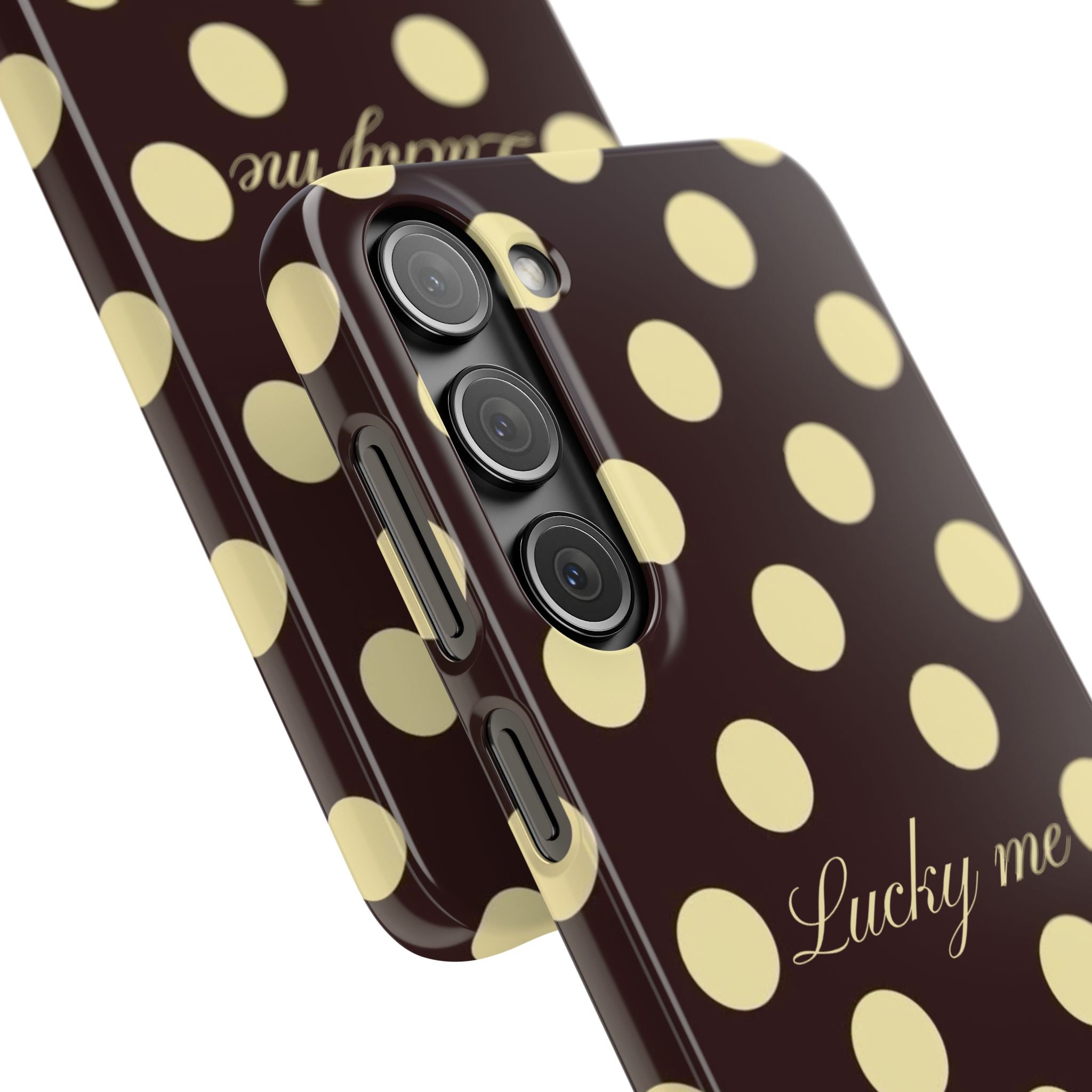 Lucky me - pastel yellow polka dot case