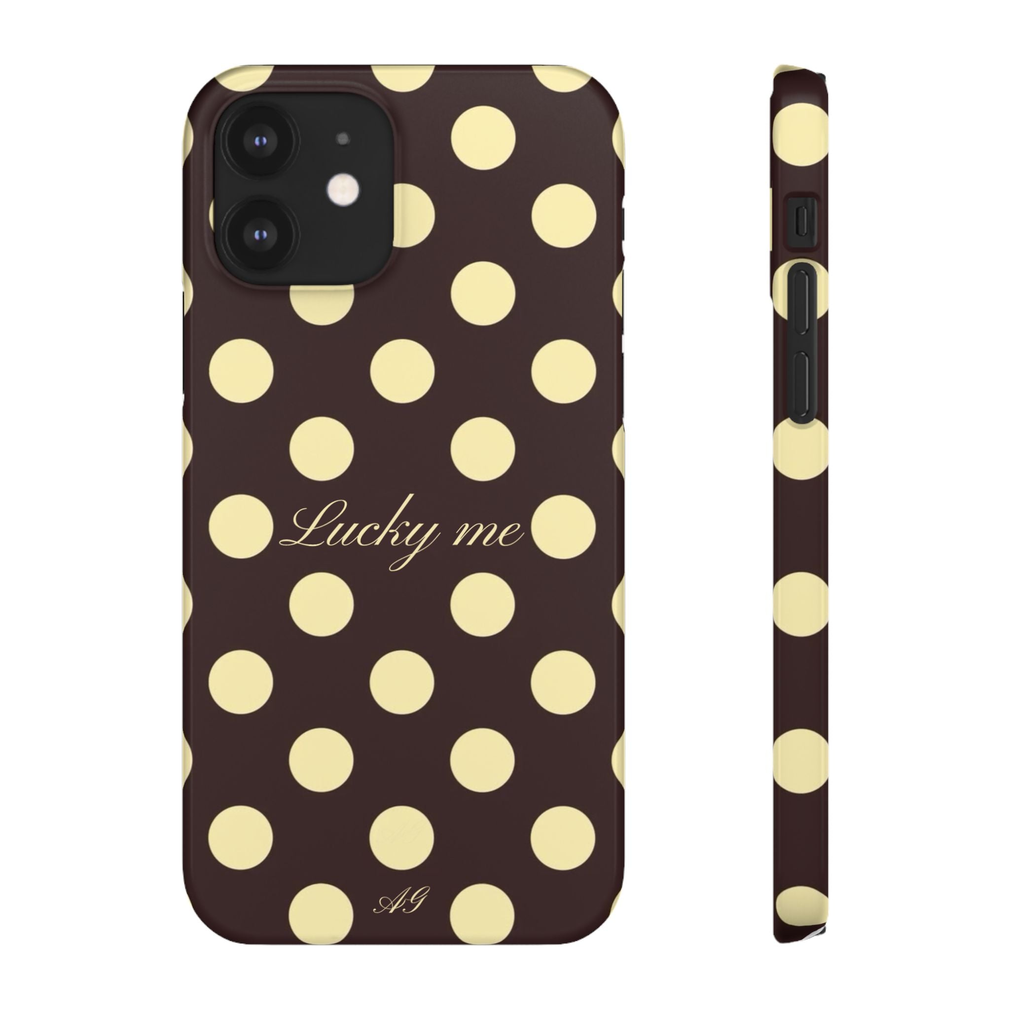 Lucky me - pastel yellow polka dot case