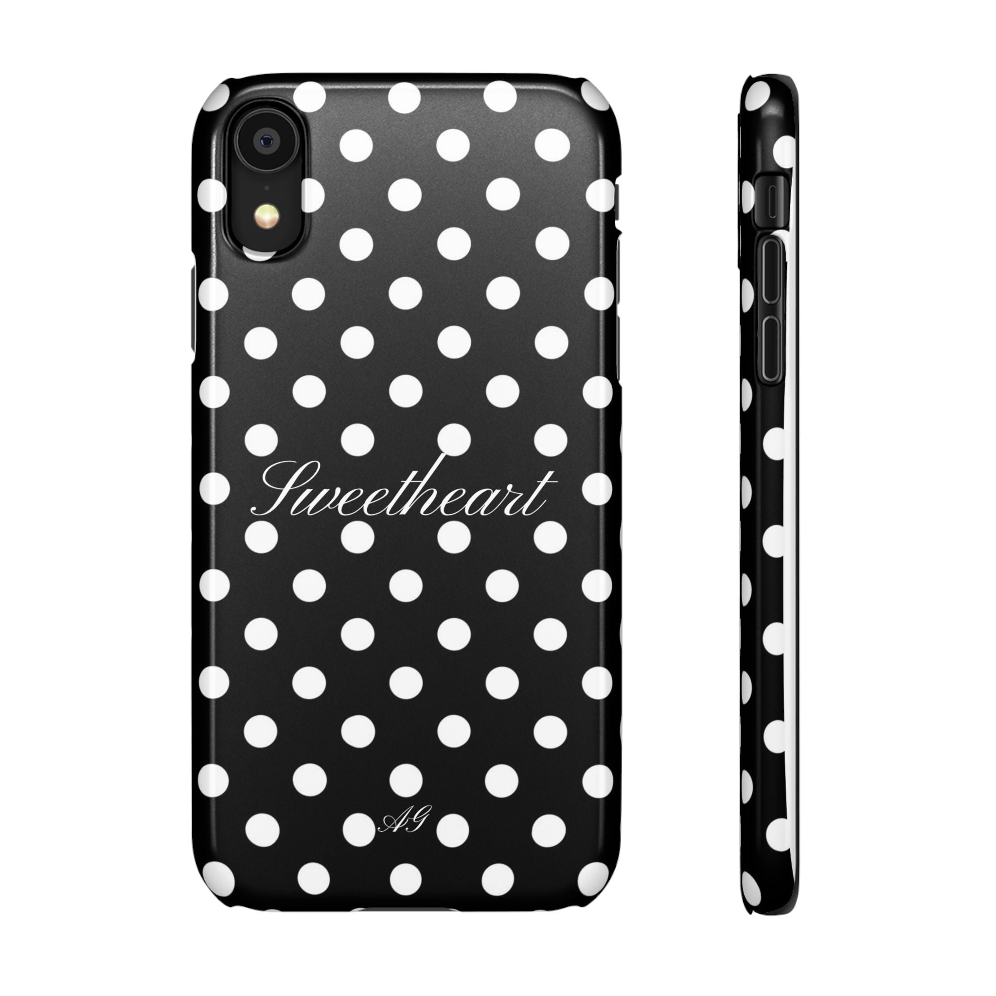 Sweetheart - white polka dot case
