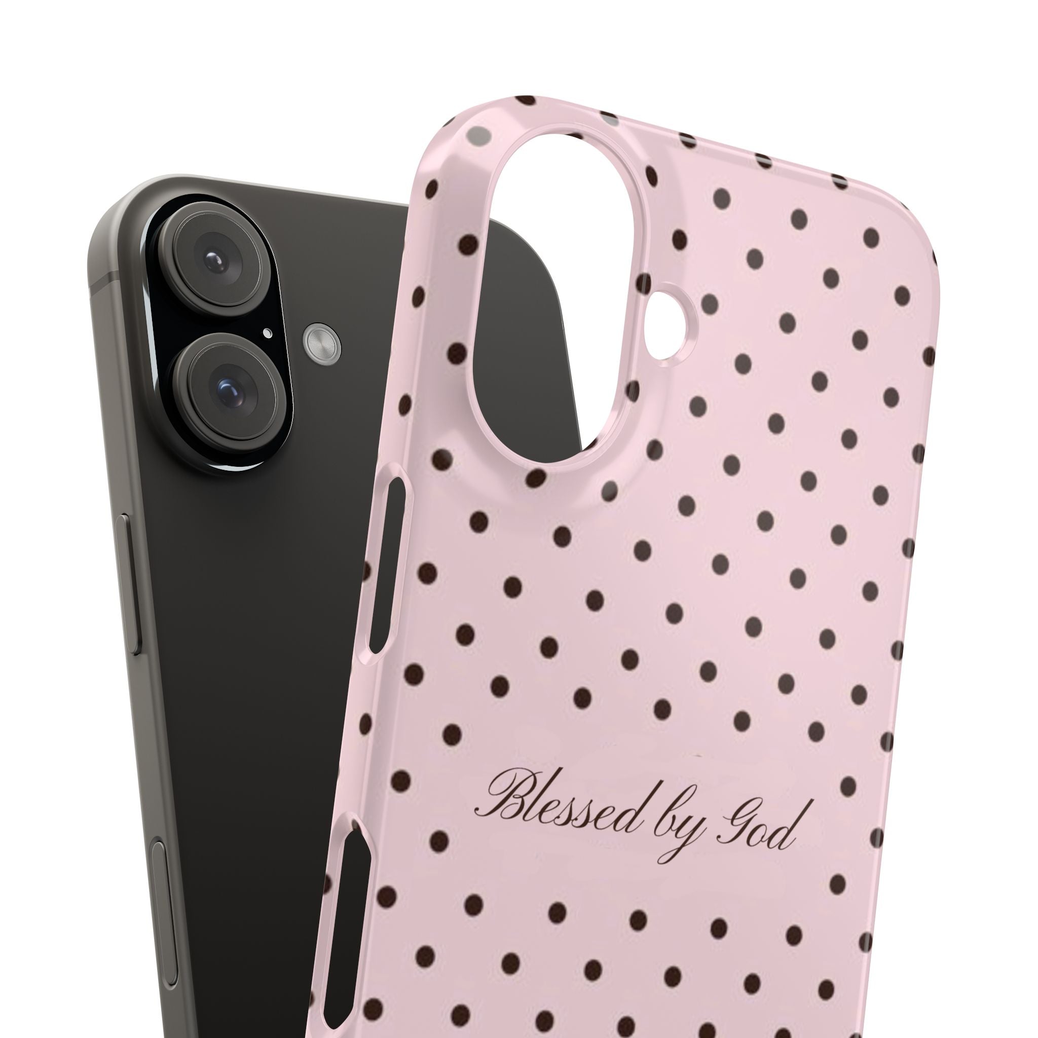 Blessed by God - Pink polka dot case