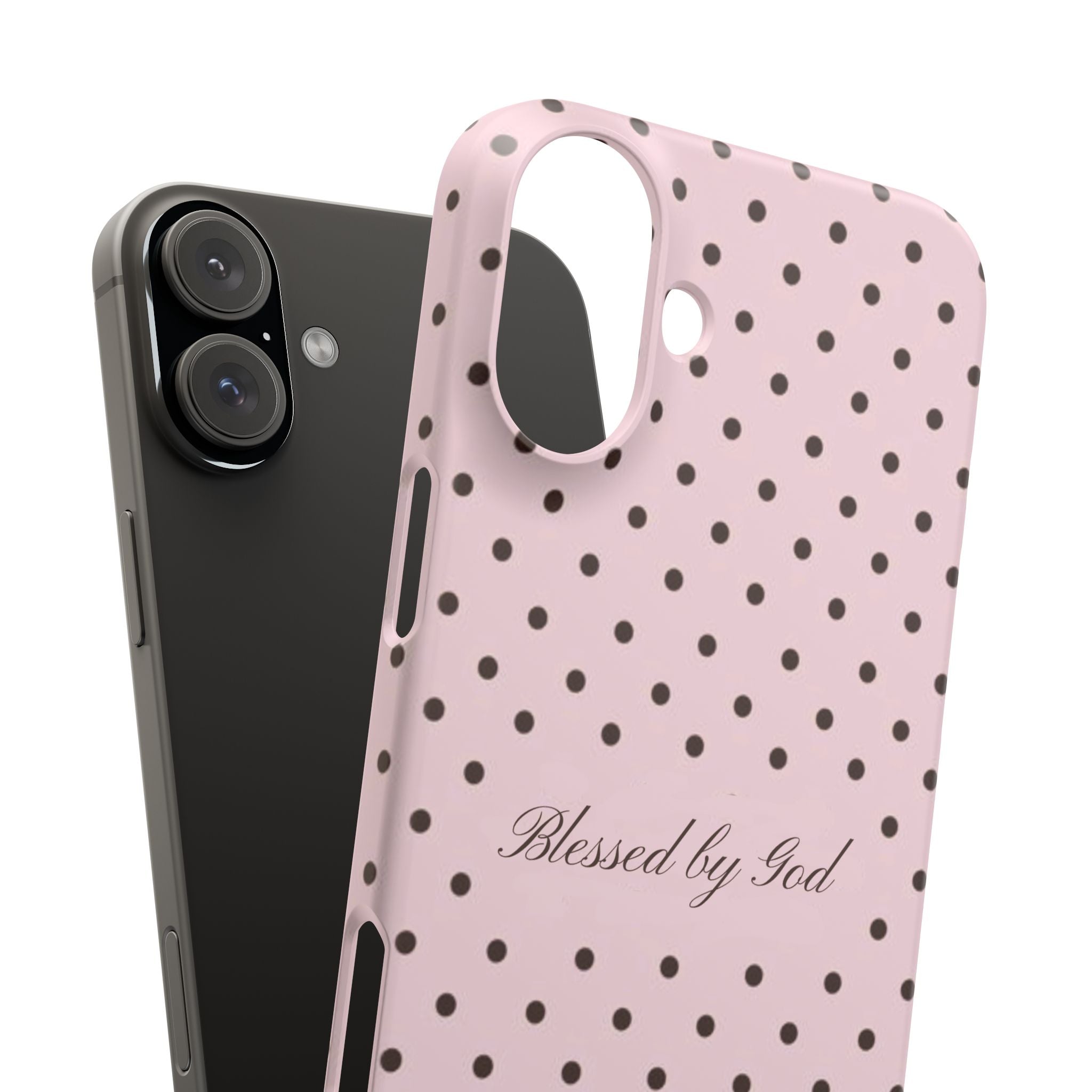Blessed by God - Pink polka dot case