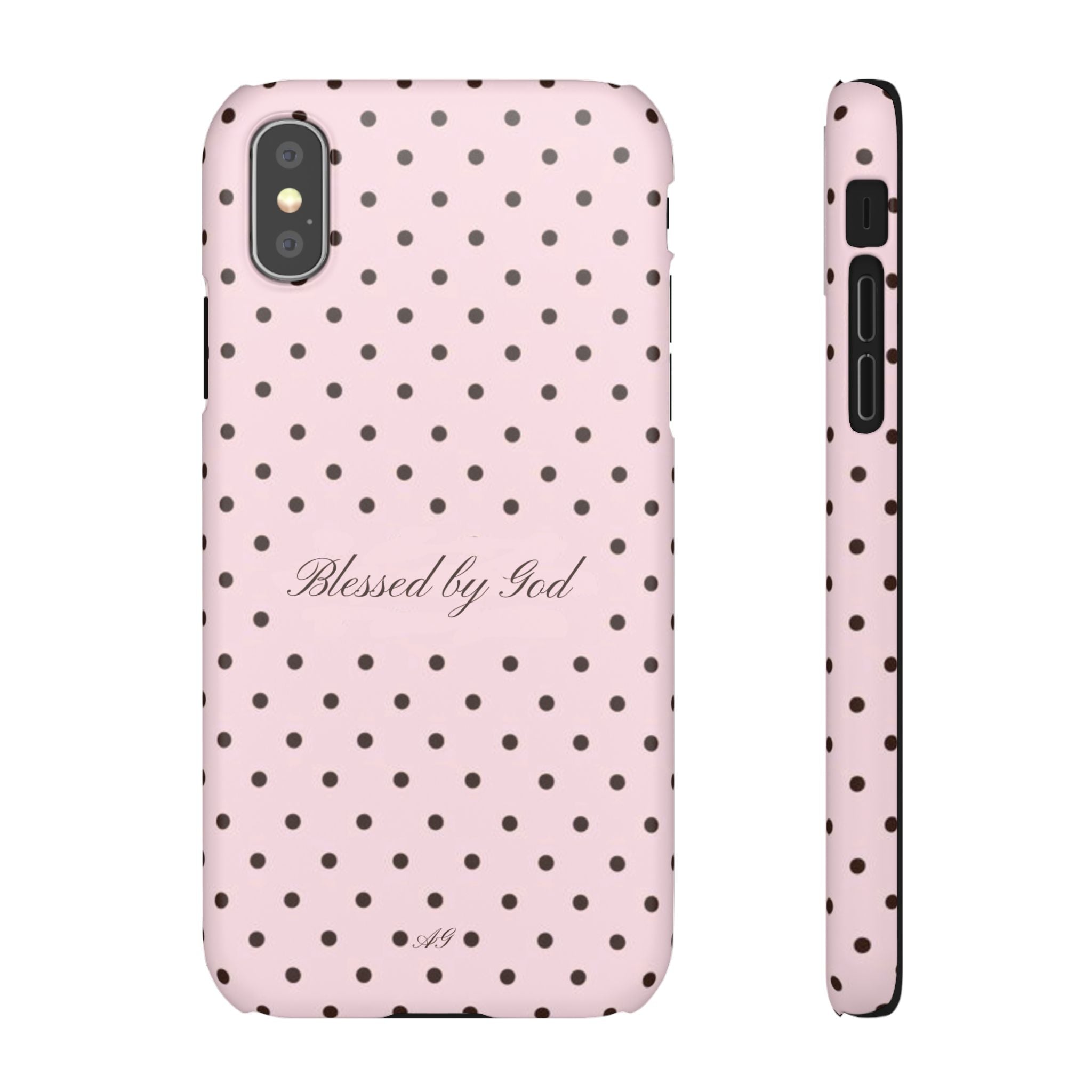 Blessed by God - Pink polka dot case
