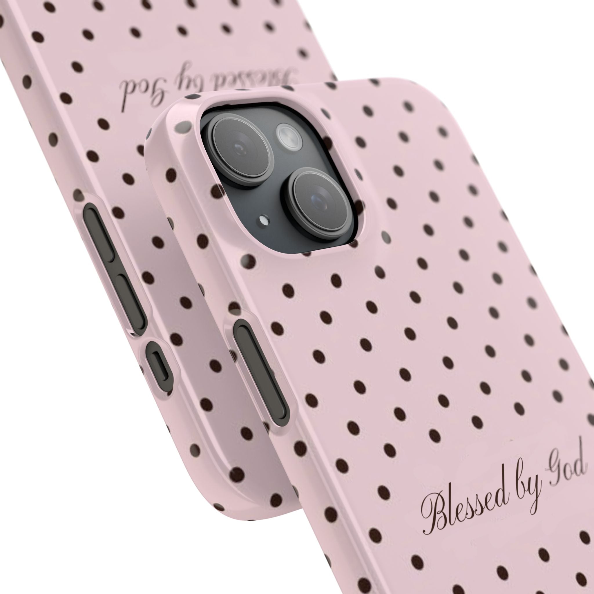 Blessed by God - Pink polka dot case