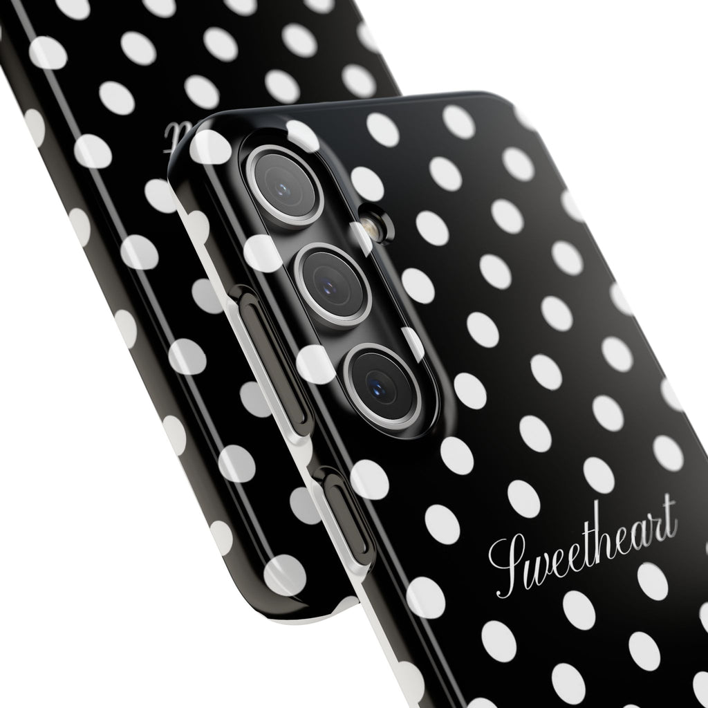 "Sweetheart" - white polka dot case