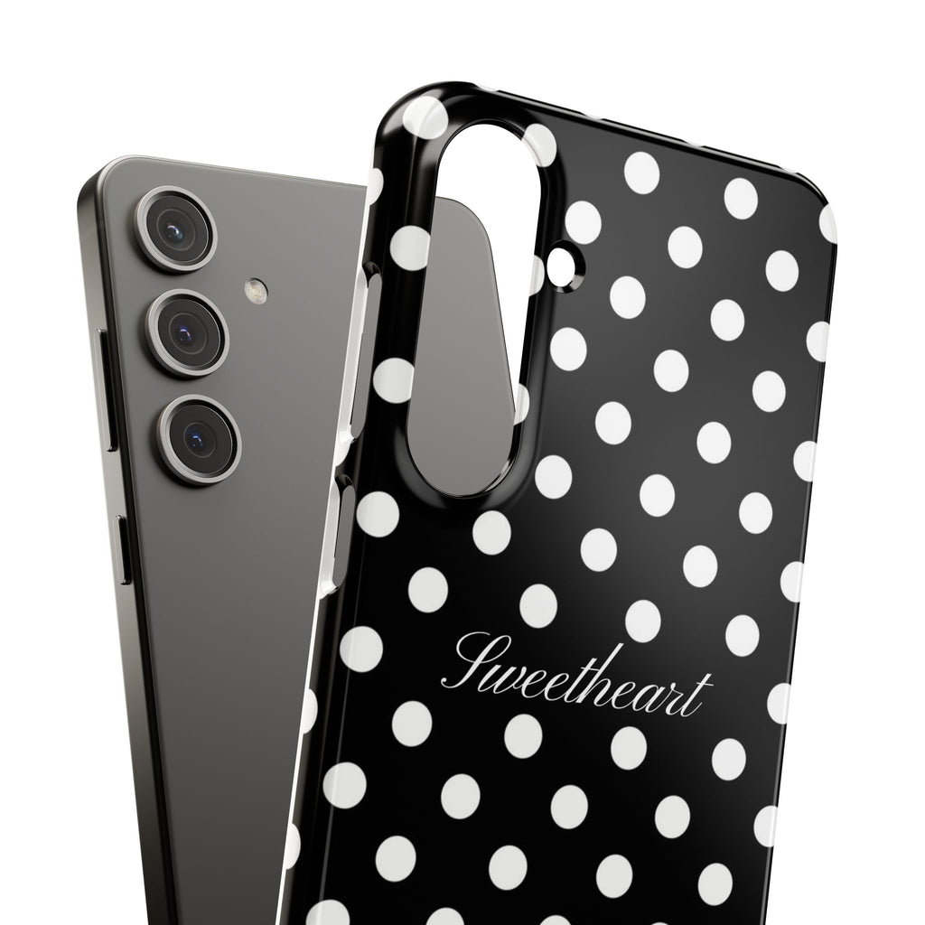 "Sweetheart" - white polka dot case