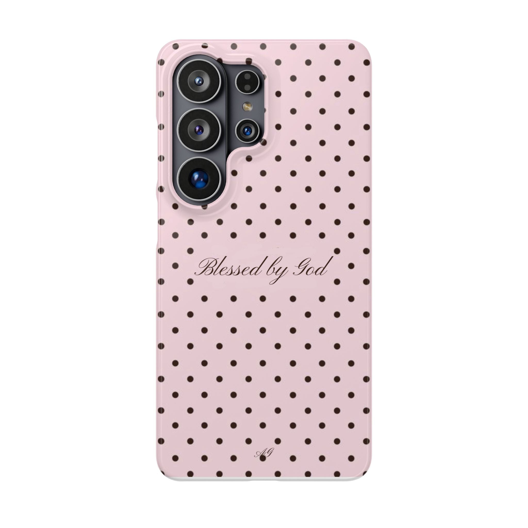 Blessed by God - Pink polka dot case