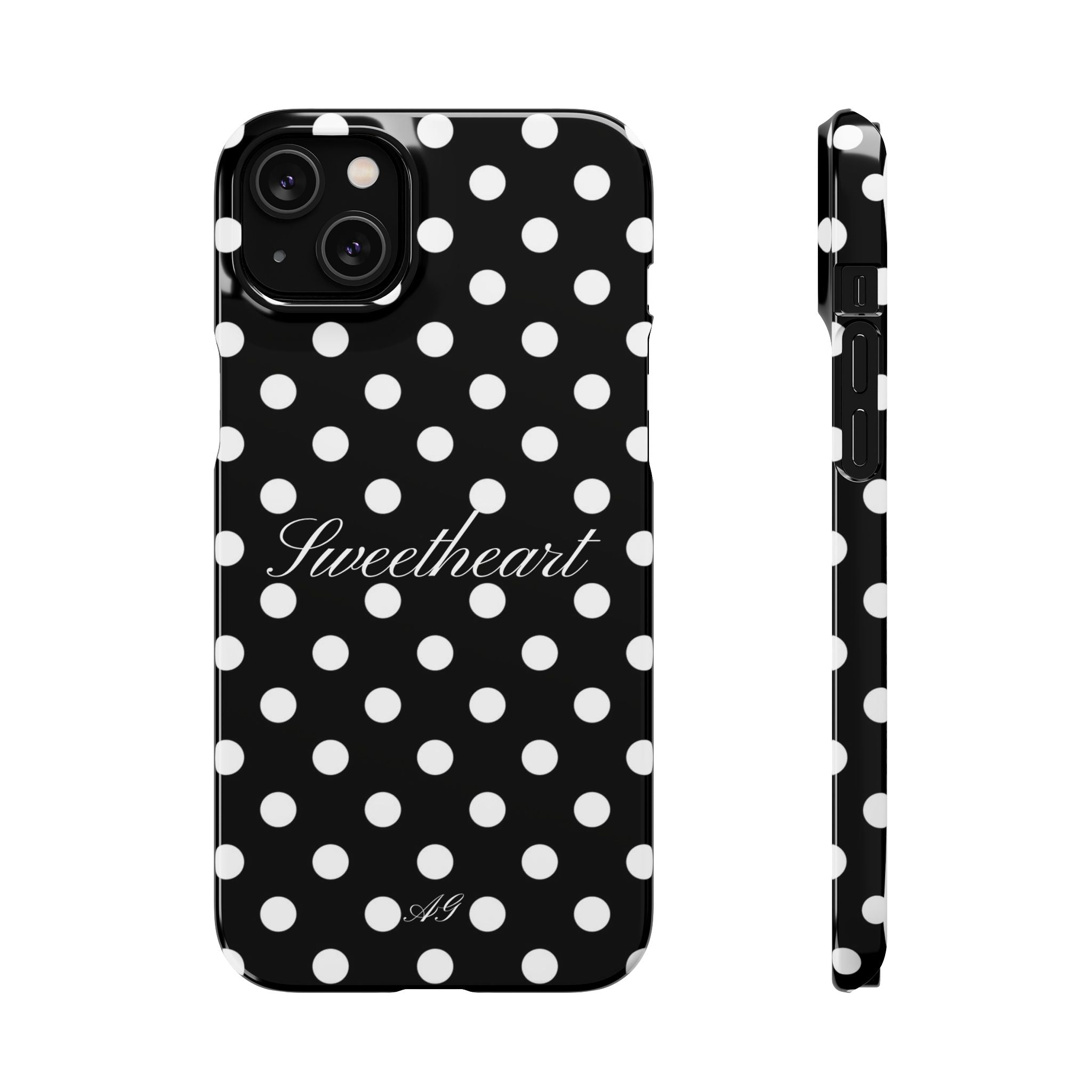Sweetheart - white polka dot case