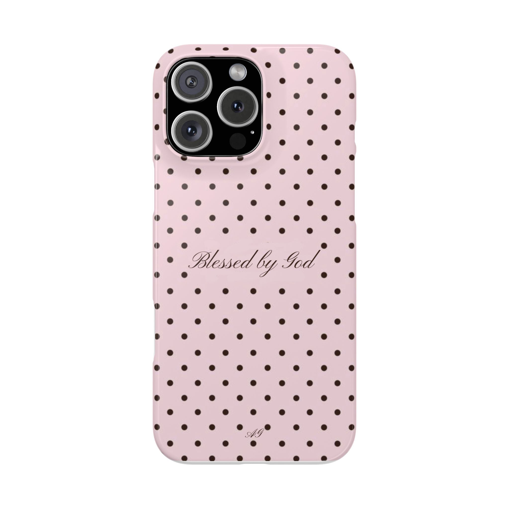 Blessed by God - Pink polka dot case