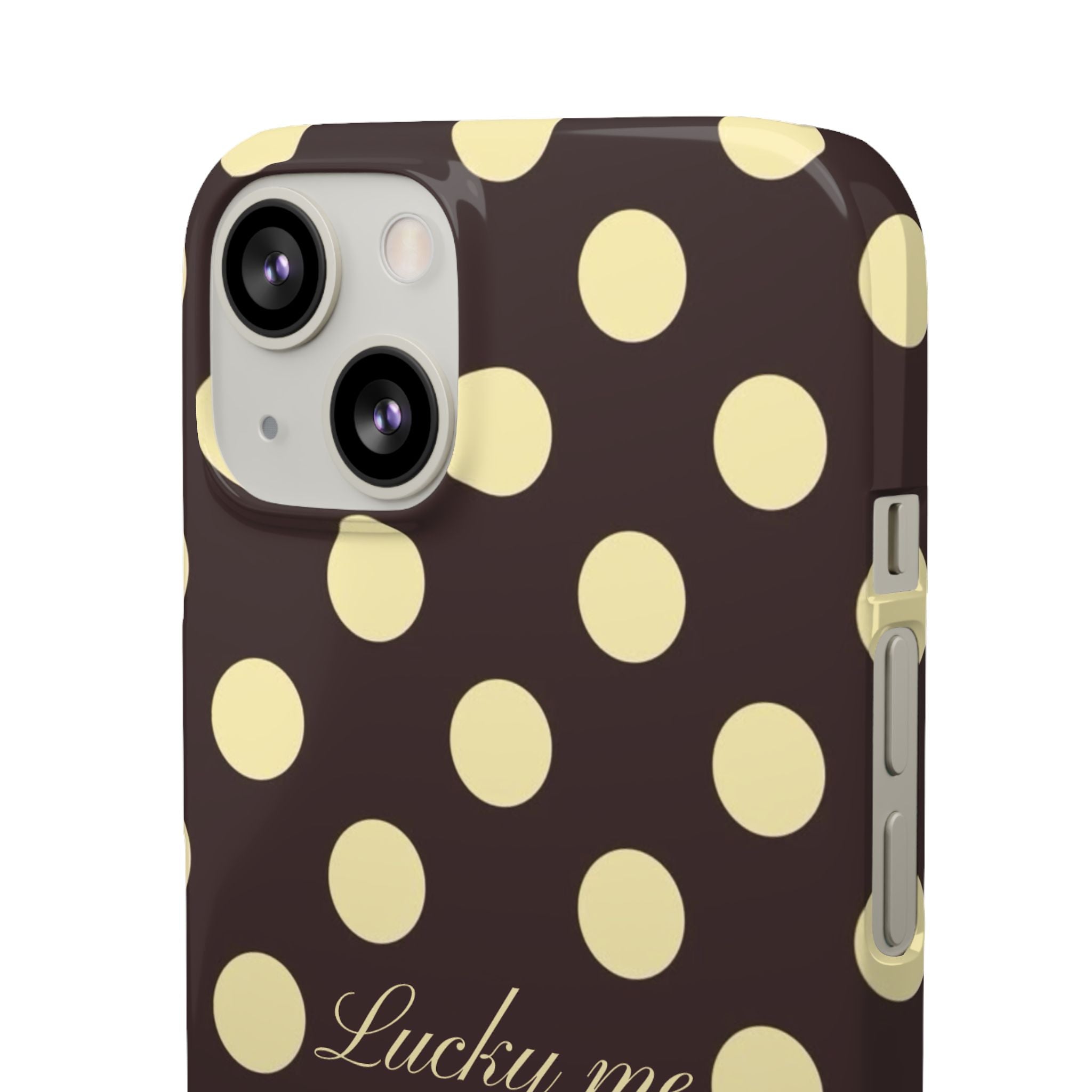 Lucky me - pastel yellow polka dot case