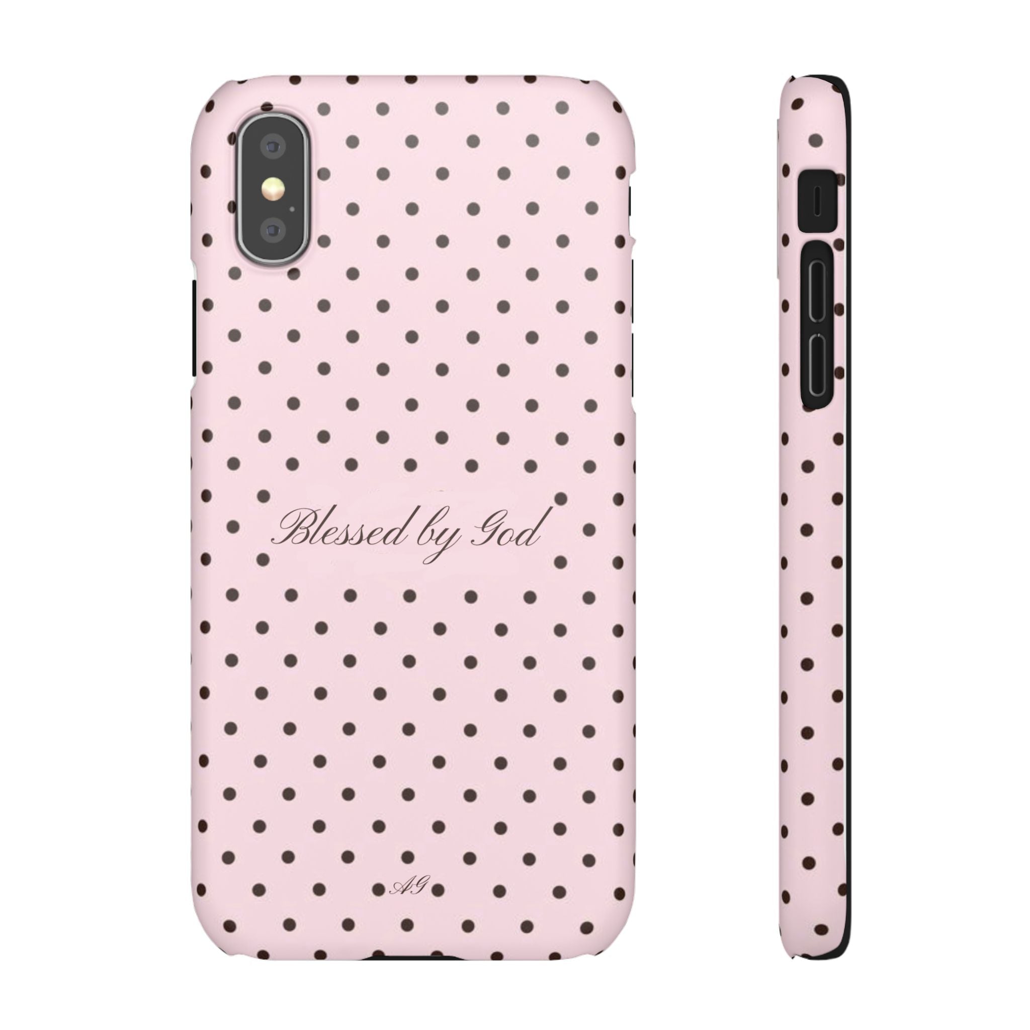 Blessed by God - Pink polka dot case