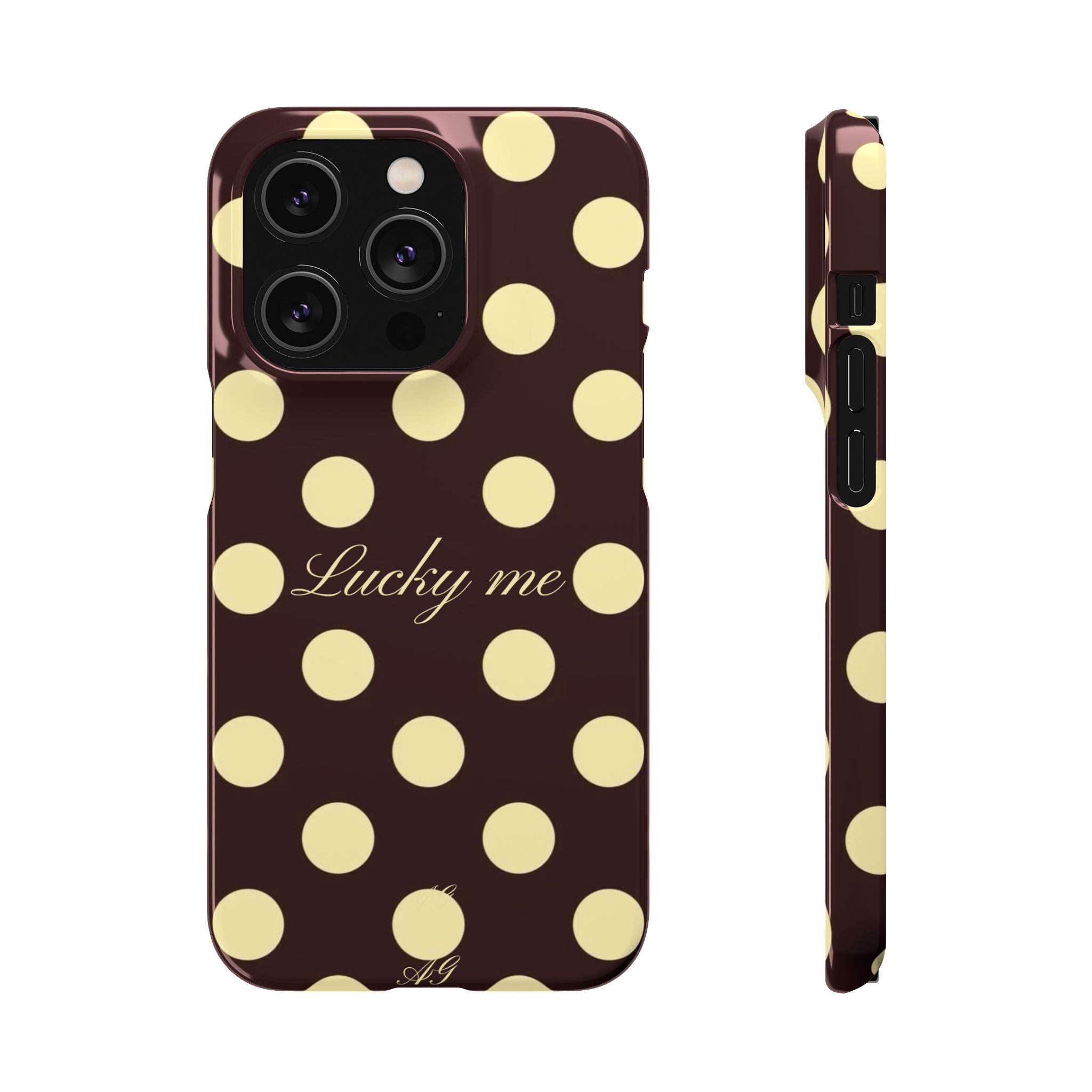 Lucky me - pastel yellow polka dot case