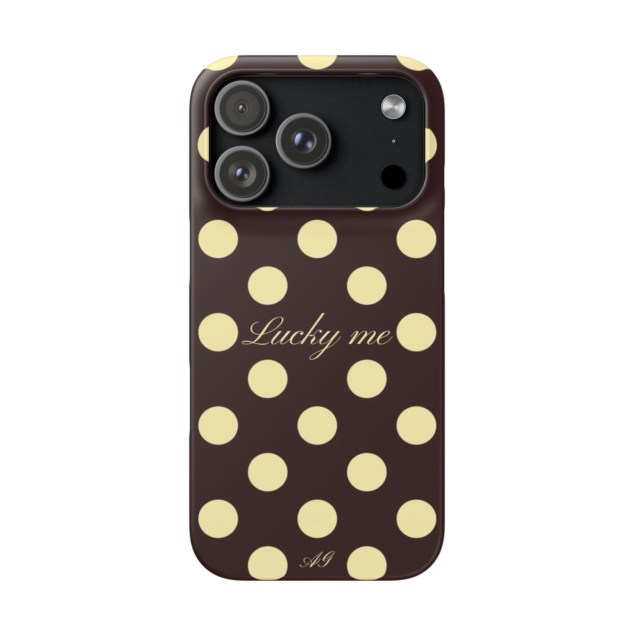 Lucky me - pastel yellow polka dot case