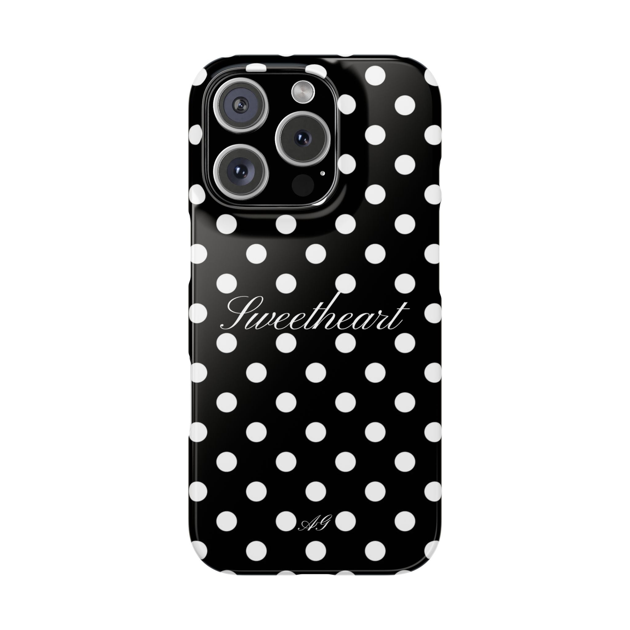 Sweetheart - white polka dot case