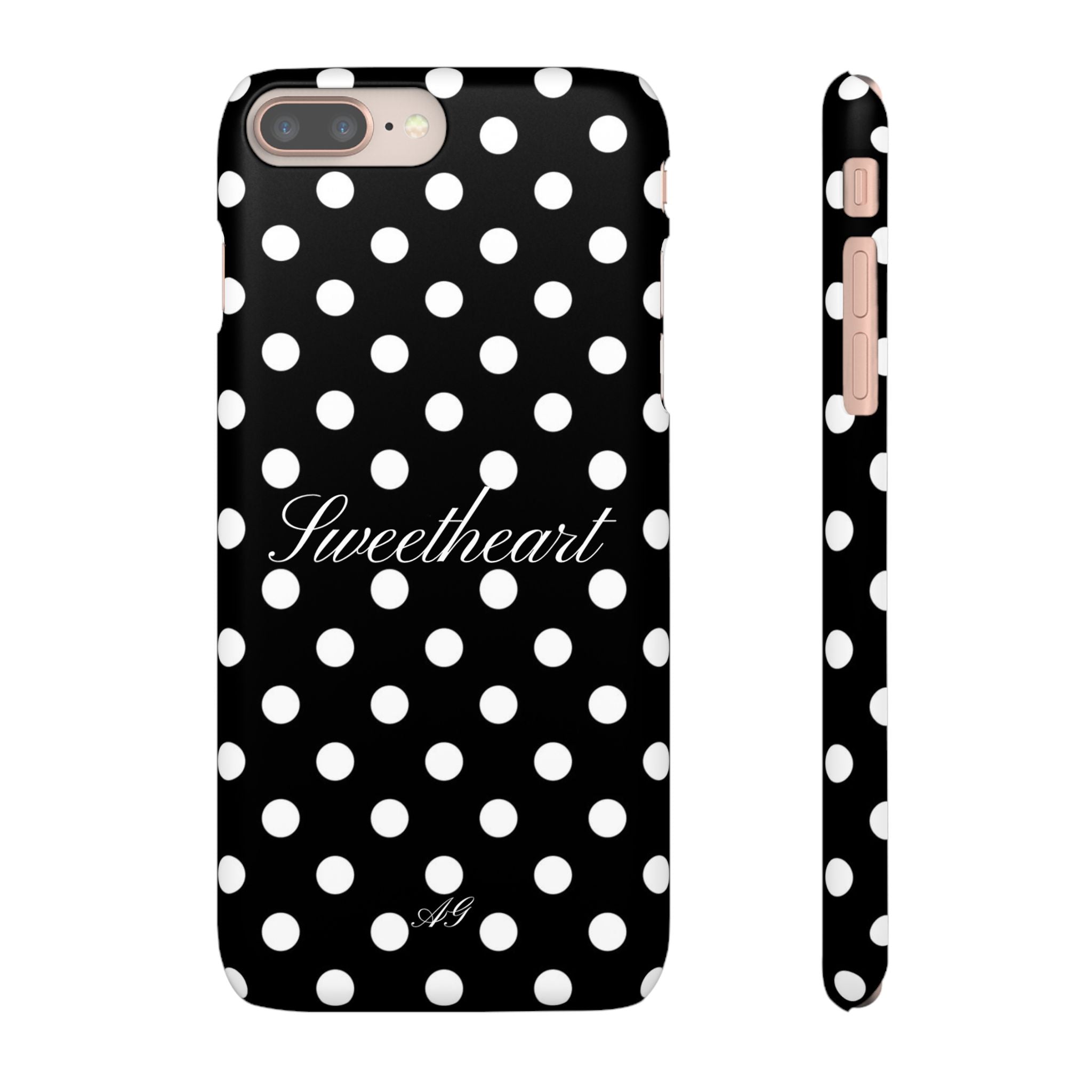 Sweetheart - white polka dot case