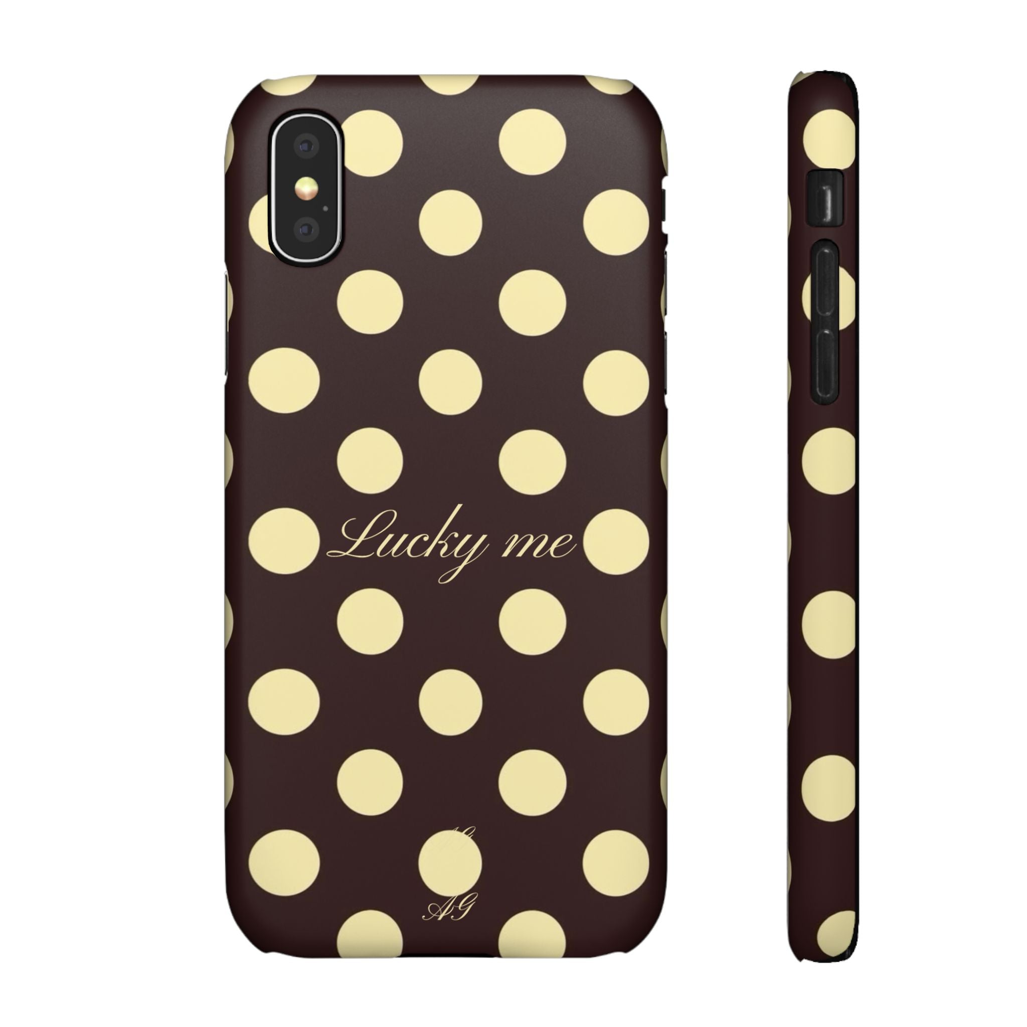 Lucky me - pastel yellow polka dot case
