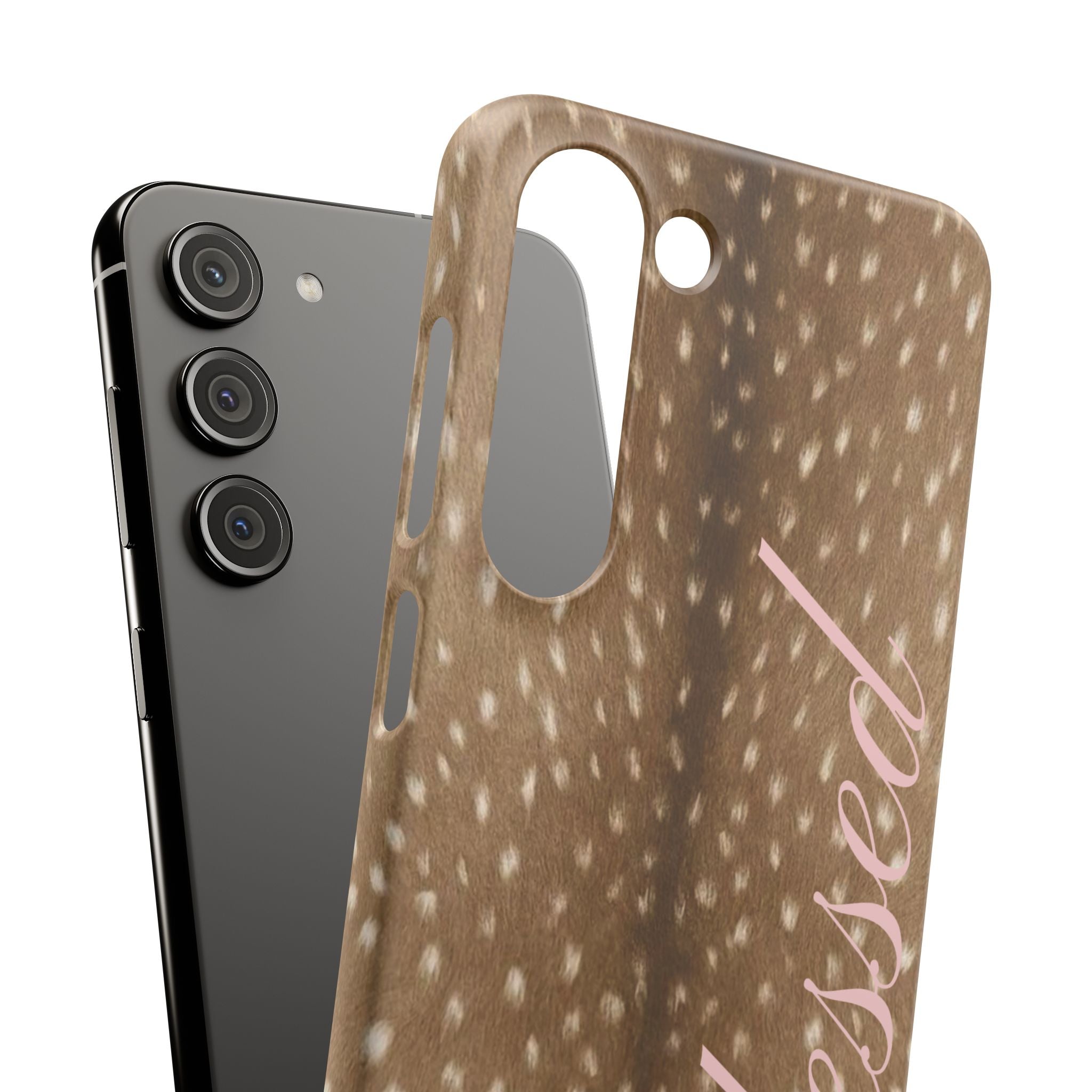 Blessed - Brown Spotted Deer Fur Phone case