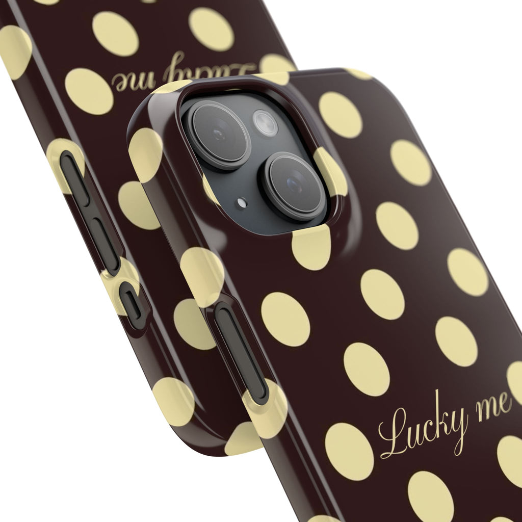 Lucky me - pastel yellow polka dot case
