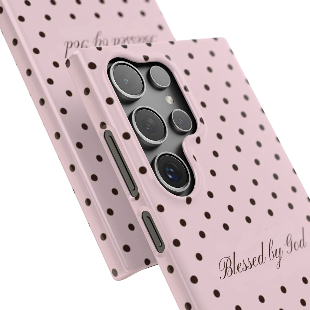 Blessed by God - Pink polka dot case