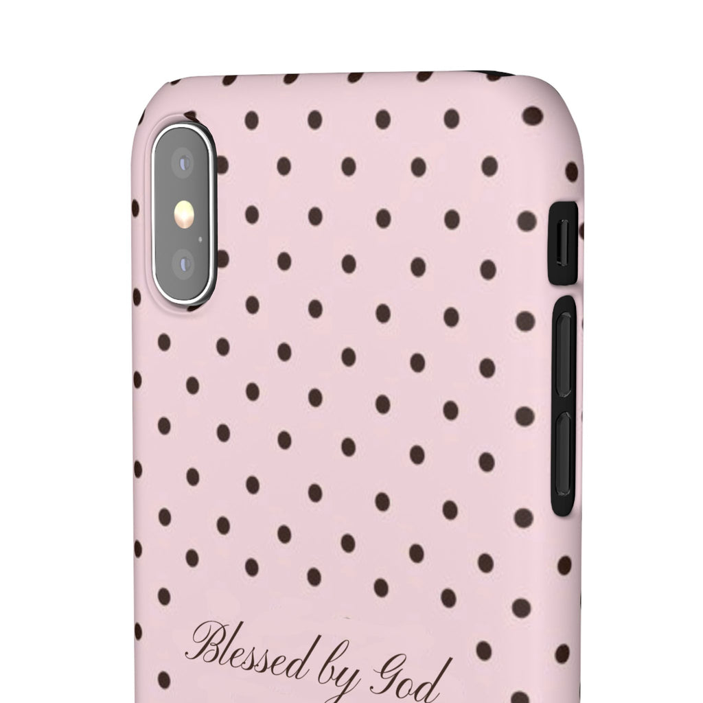 Blessed by God - Pink polka dot case