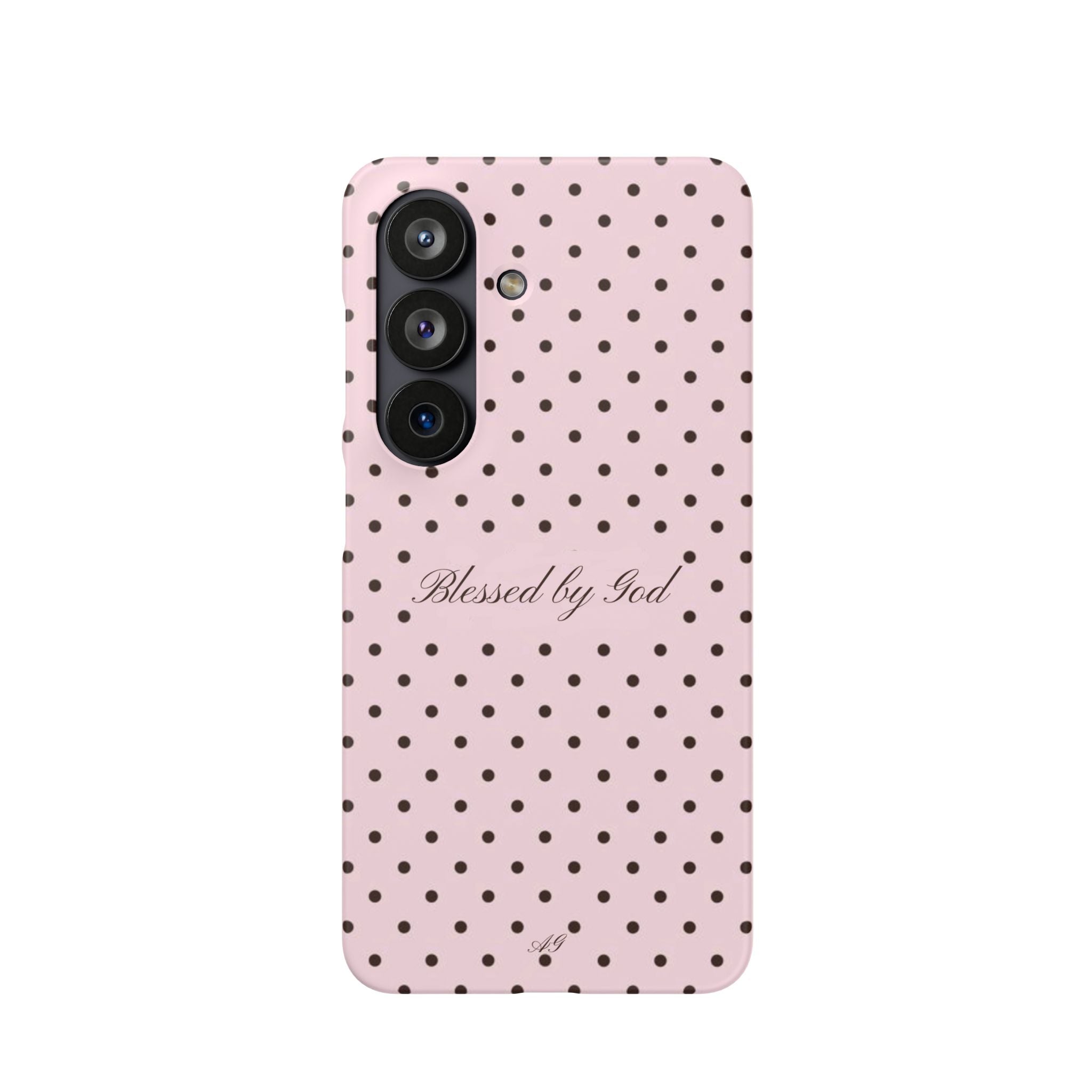 Blessed by God - Pink polka dot case
