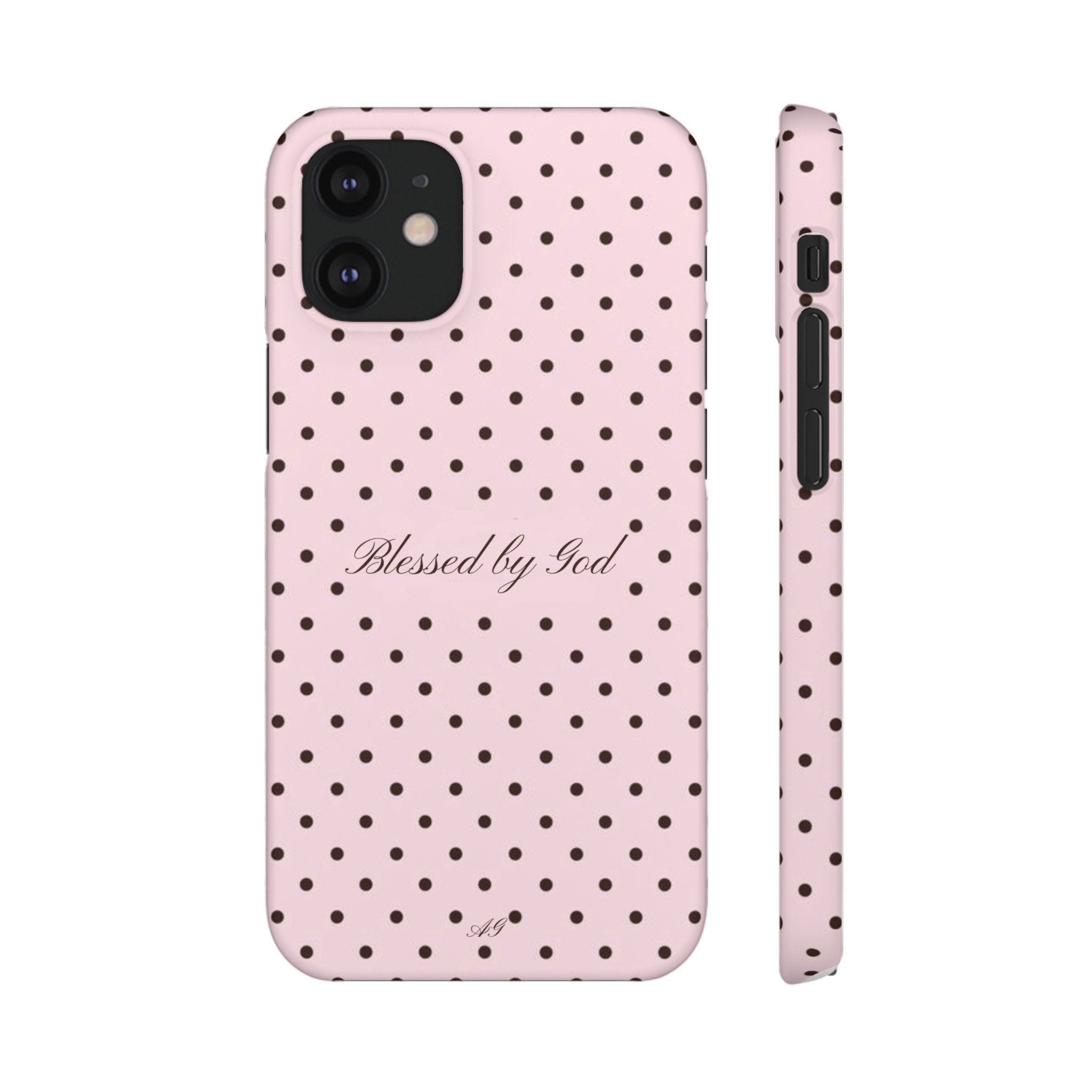Blessed by God - Pink polka dot case