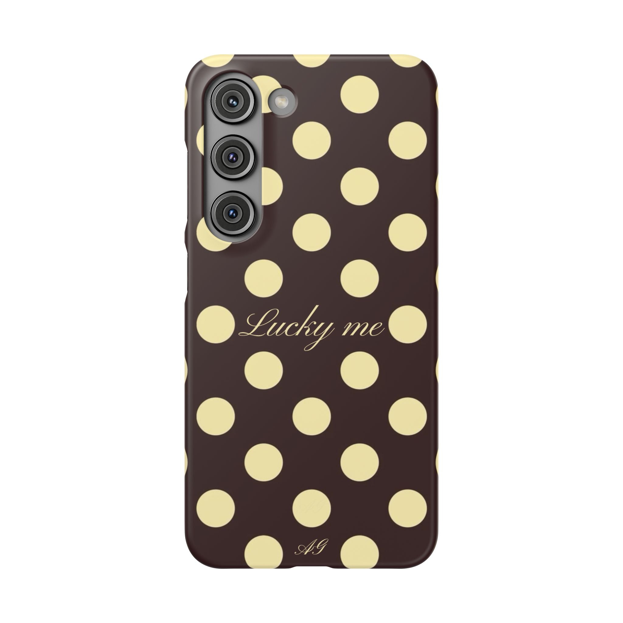 Lucky me - pastel yellow polka dot case
