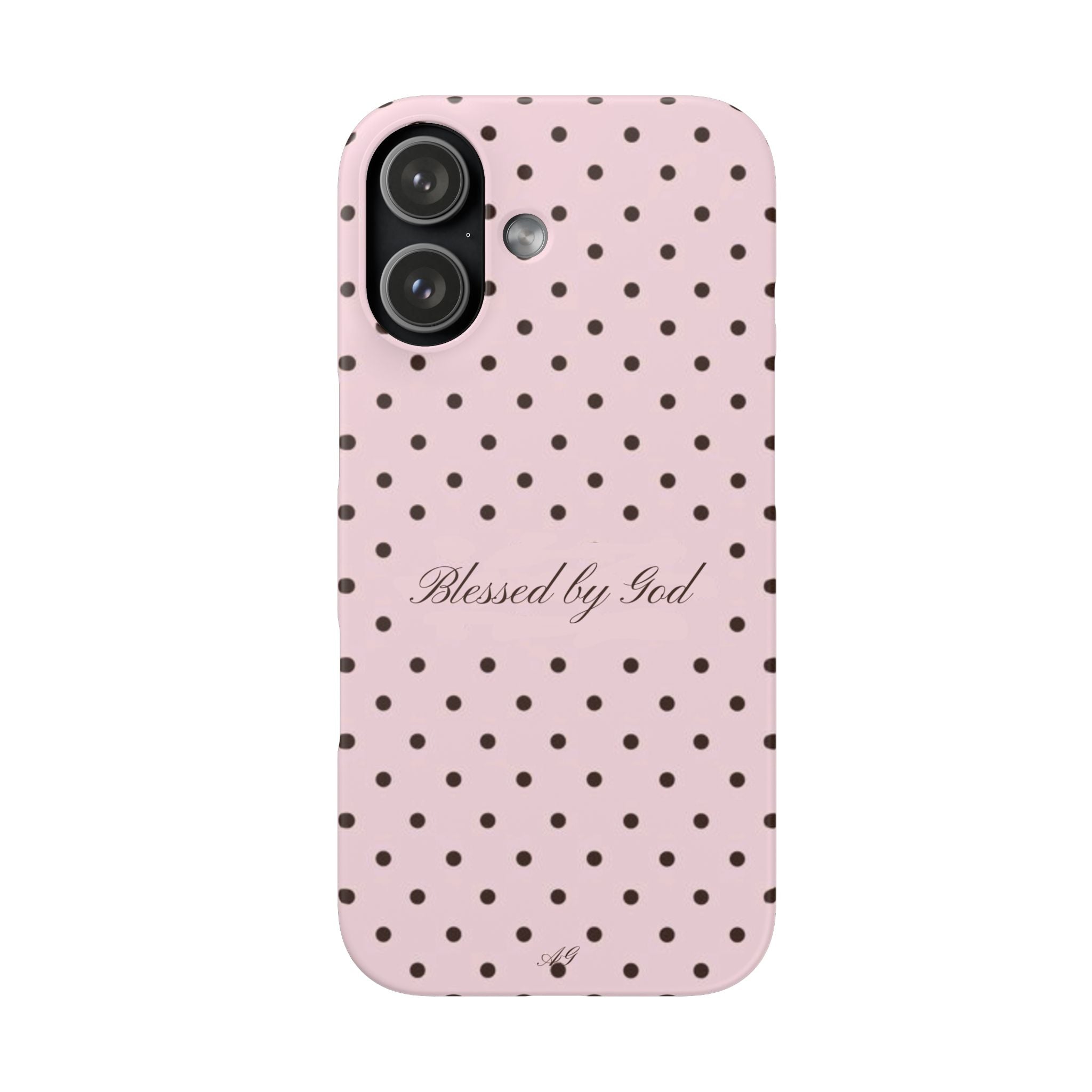 Blessed by God - Pink polka dot case