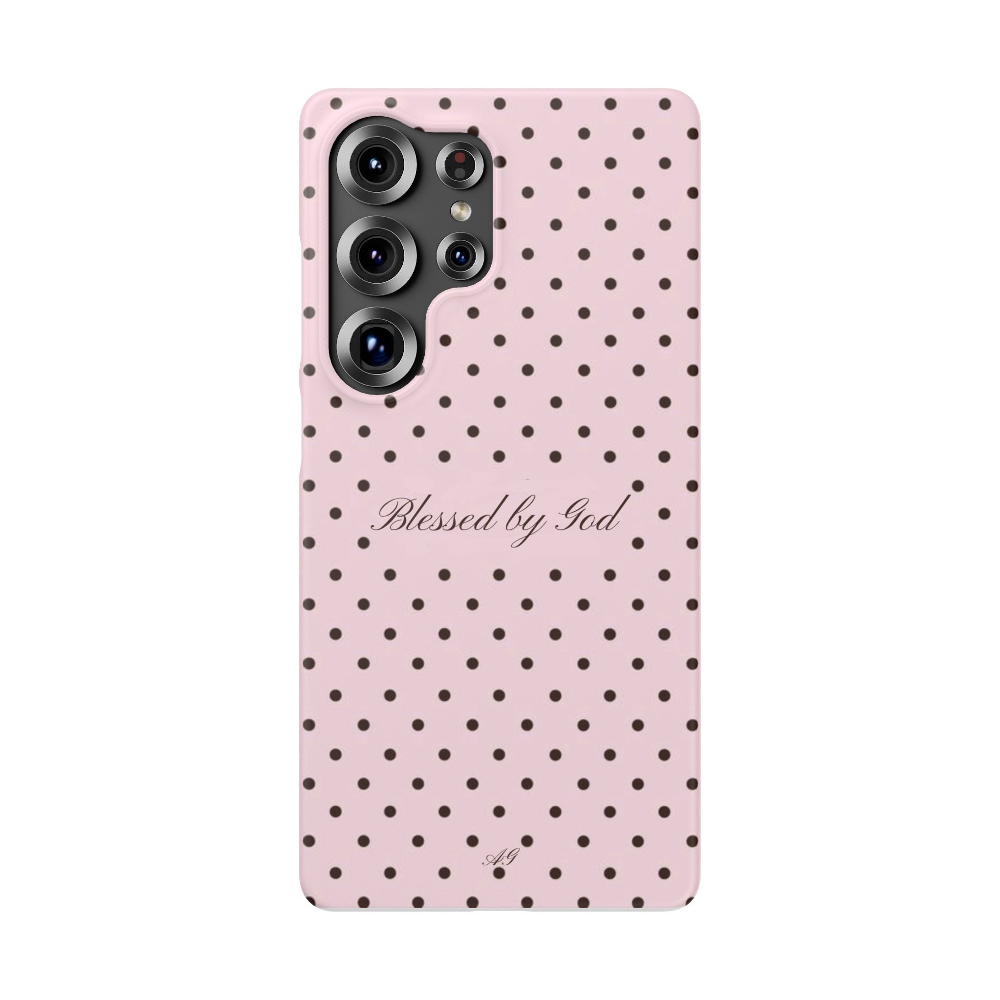 Blessed by God - Pink polka dot case