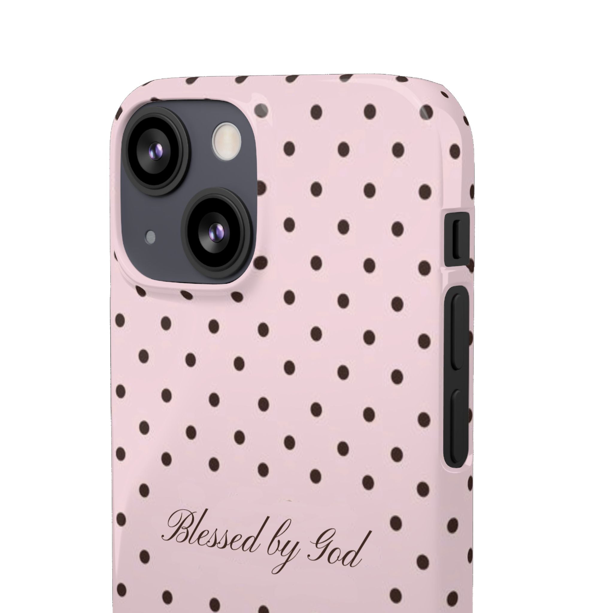 Blessed by God - Pink polka dot case