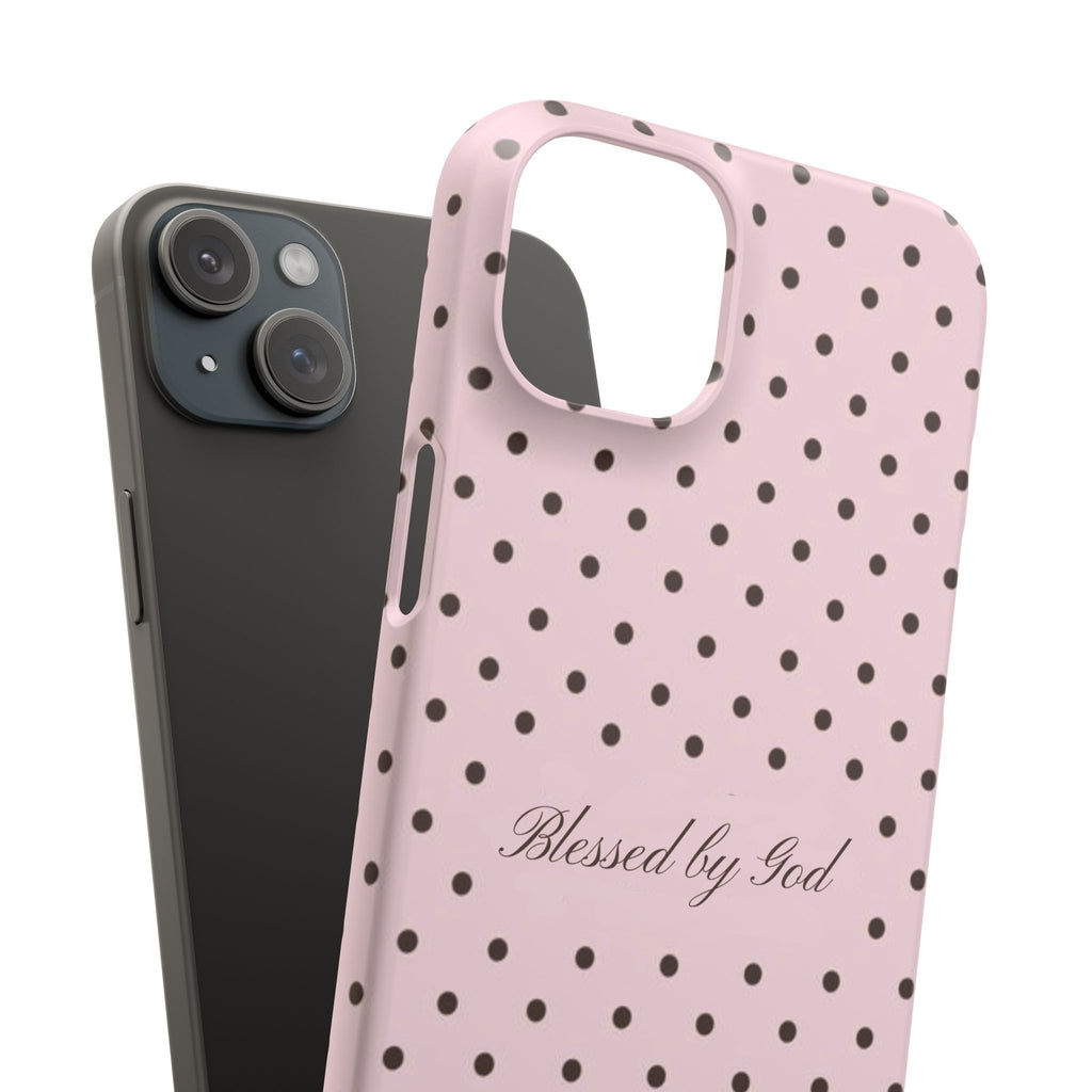 Blessed by God - Pink polka dot case