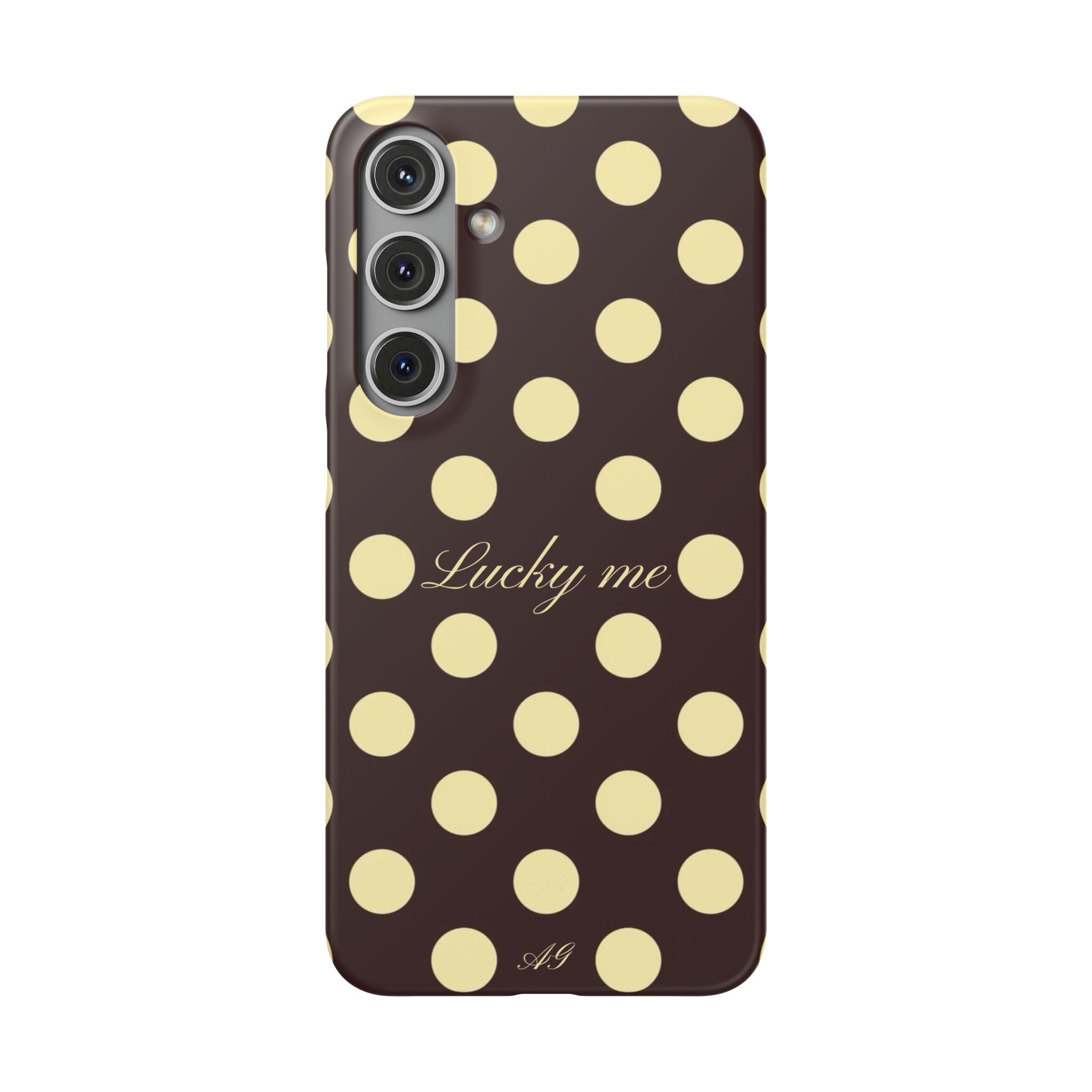 Lucky me - pastel yellow polka dot case
